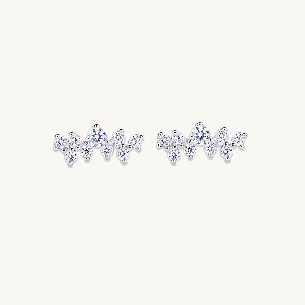 Starry Cluster Sapphire Stud Earrings