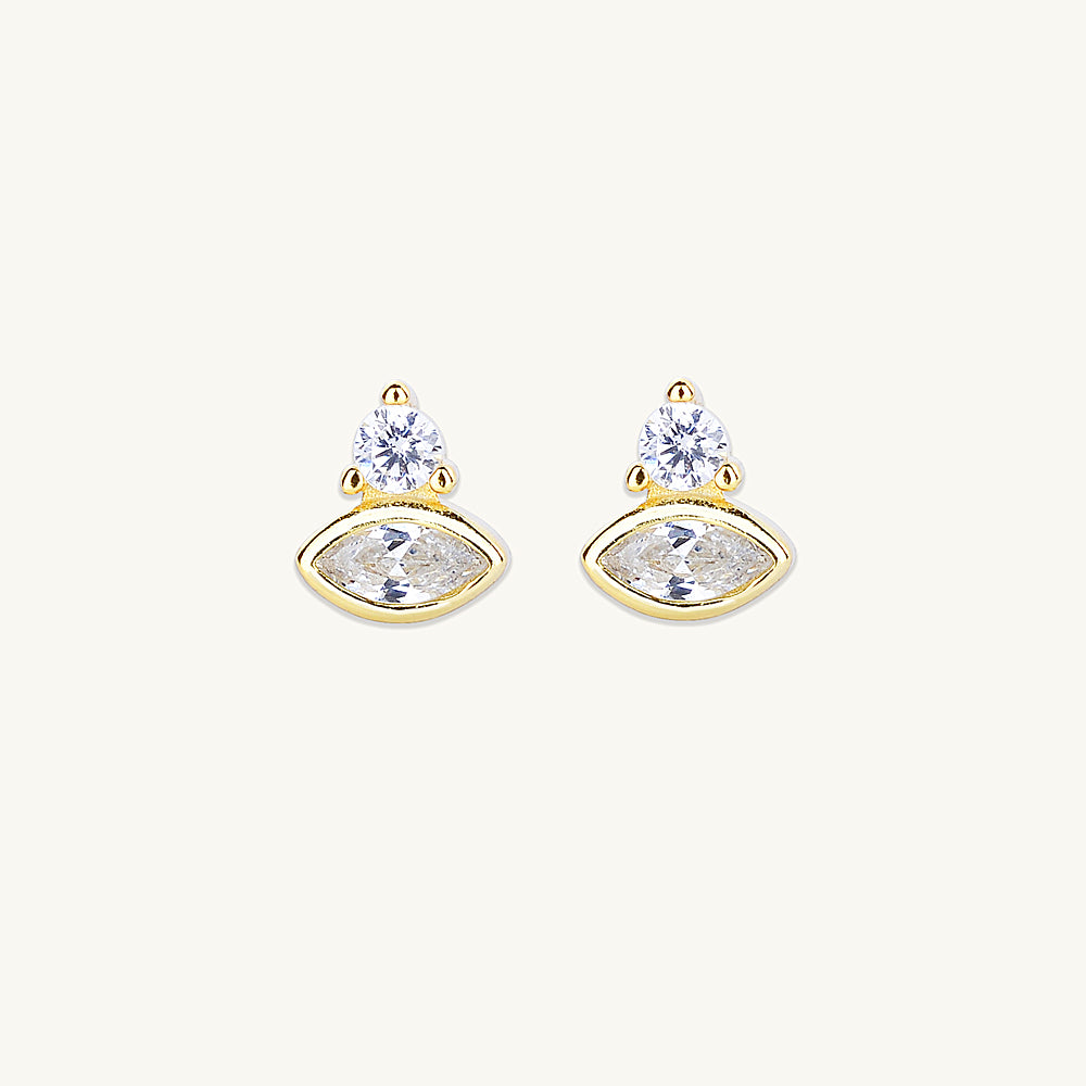 Marquise Sapphire Stud Earrings