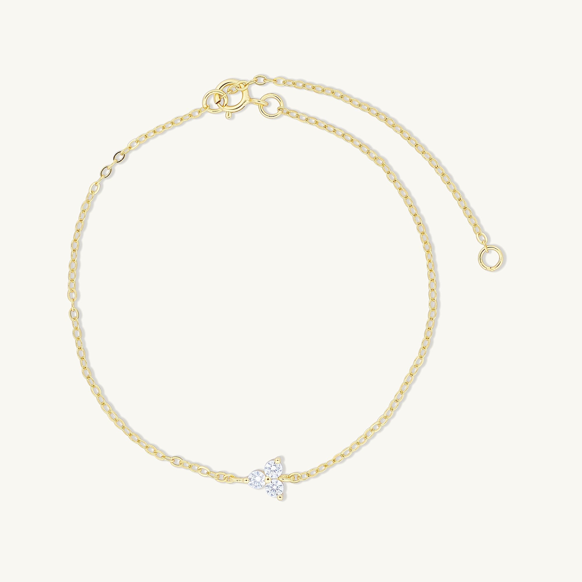 Lotus Zirconia Chain Bracelet