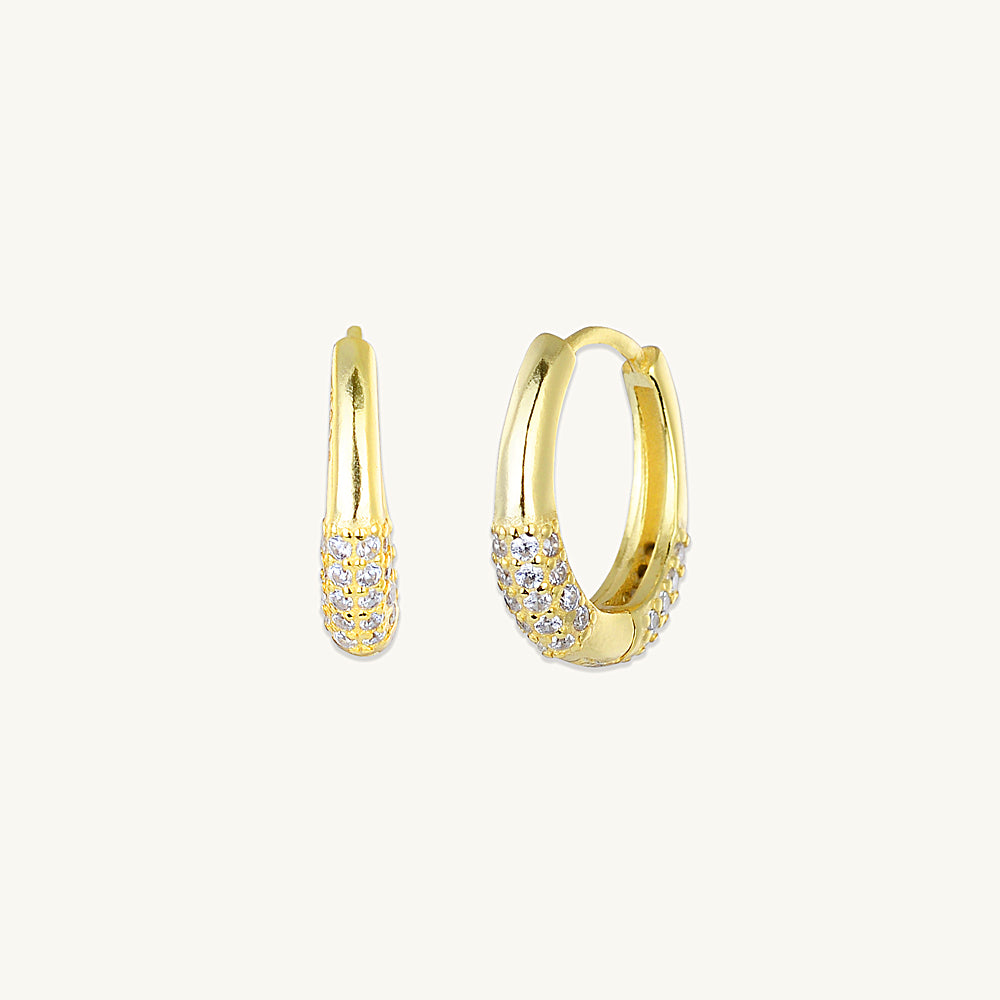 Half Sapphire Huggie Earrings