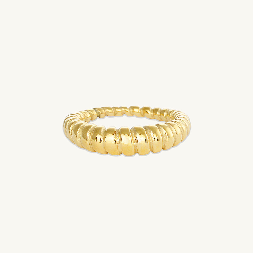 Thin Twist Rope Croissant Ring