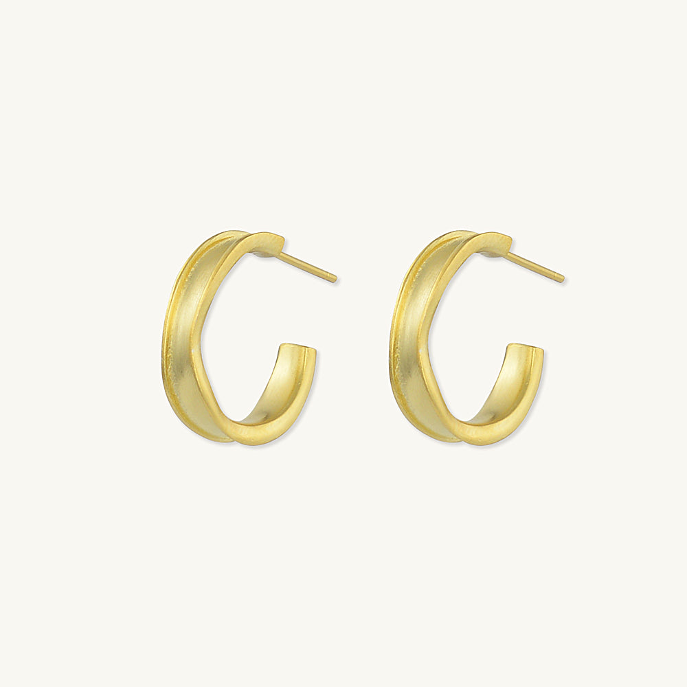 Swirl Huggie Hoop Stud Earrings