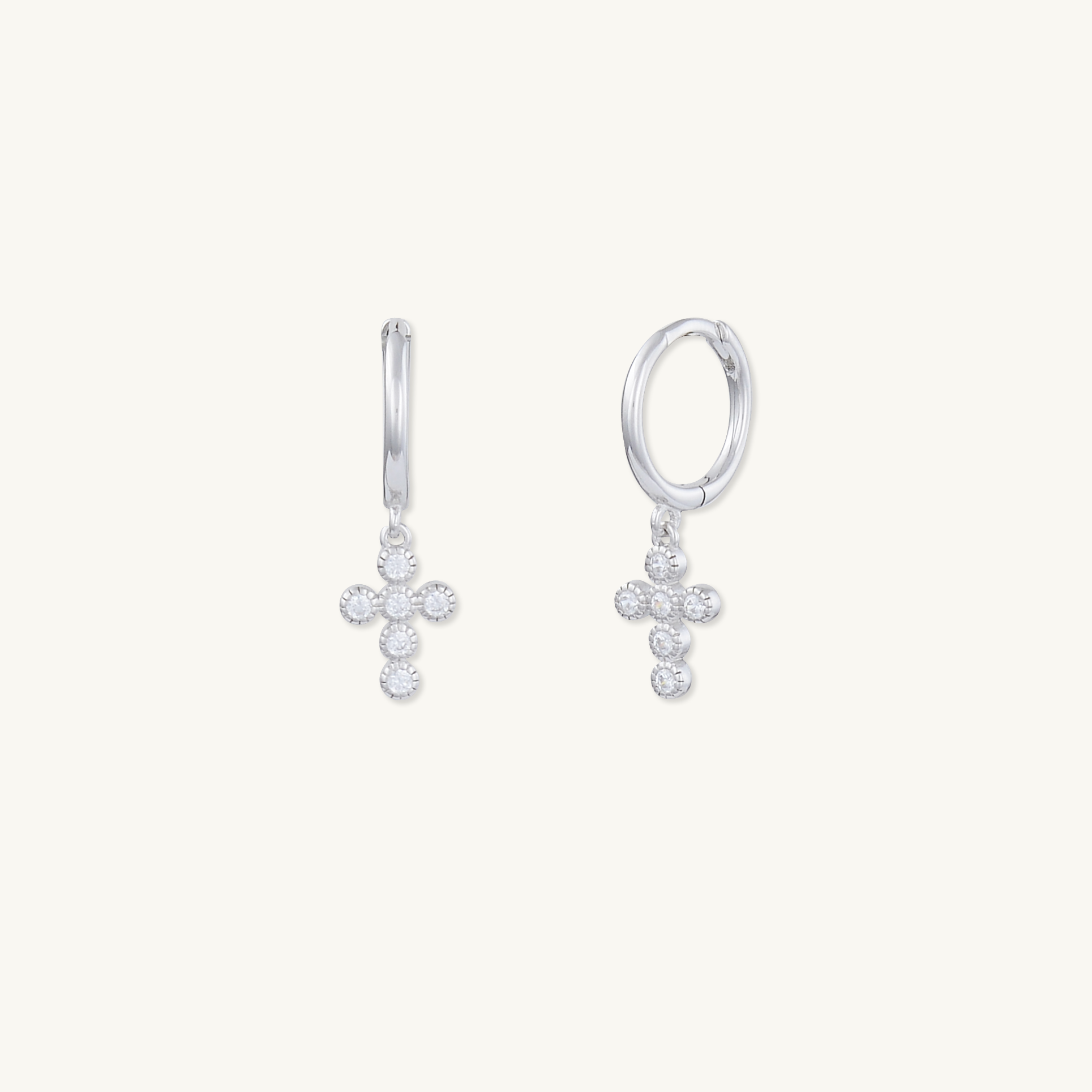 Cross Sapphire Earrings