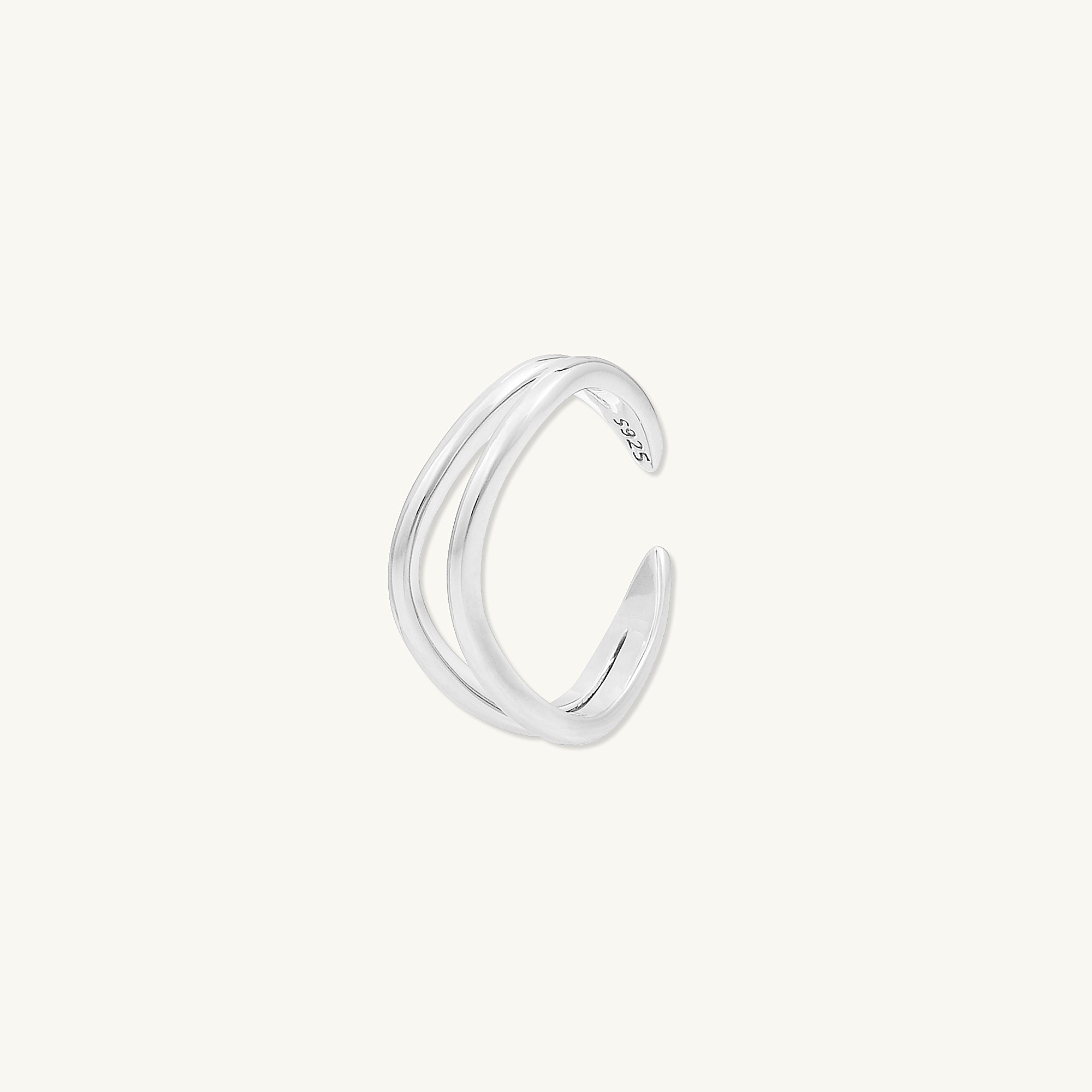 Layered Wave Open Ring