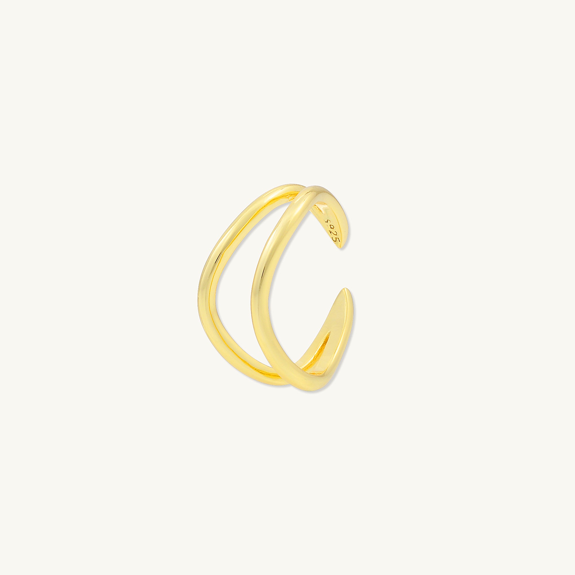 Layered Wave Open Ring