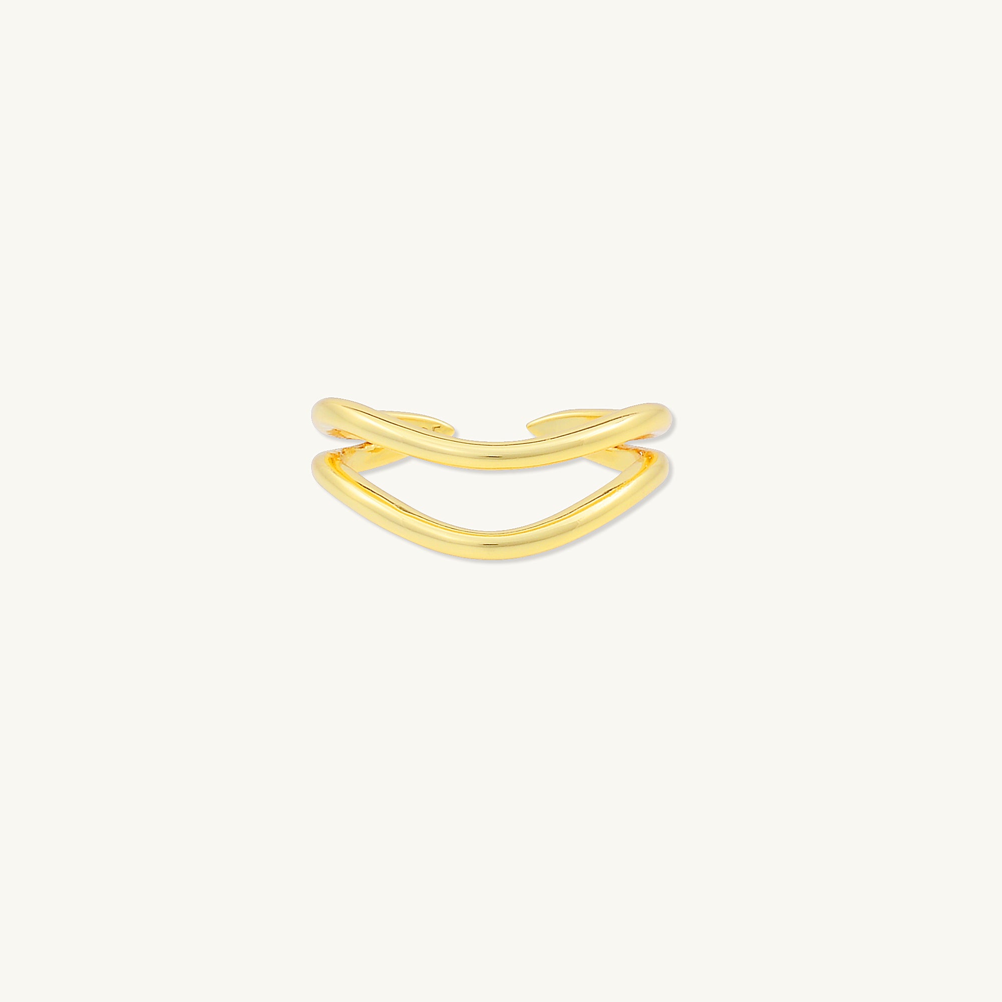 Layered Wave Open Ring