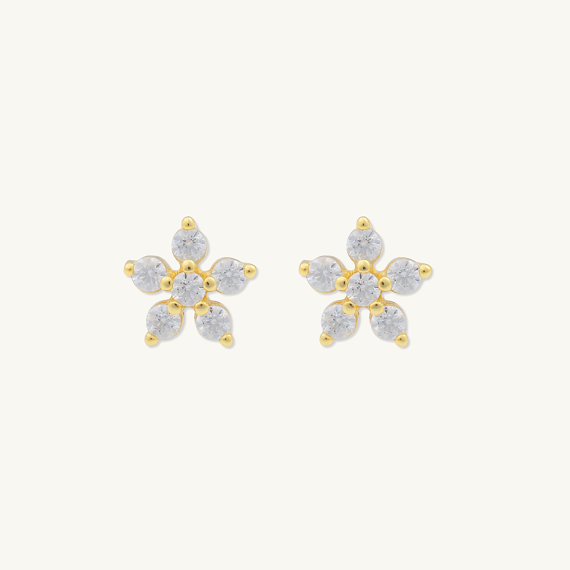 Flower Sapphire Stud Earrings