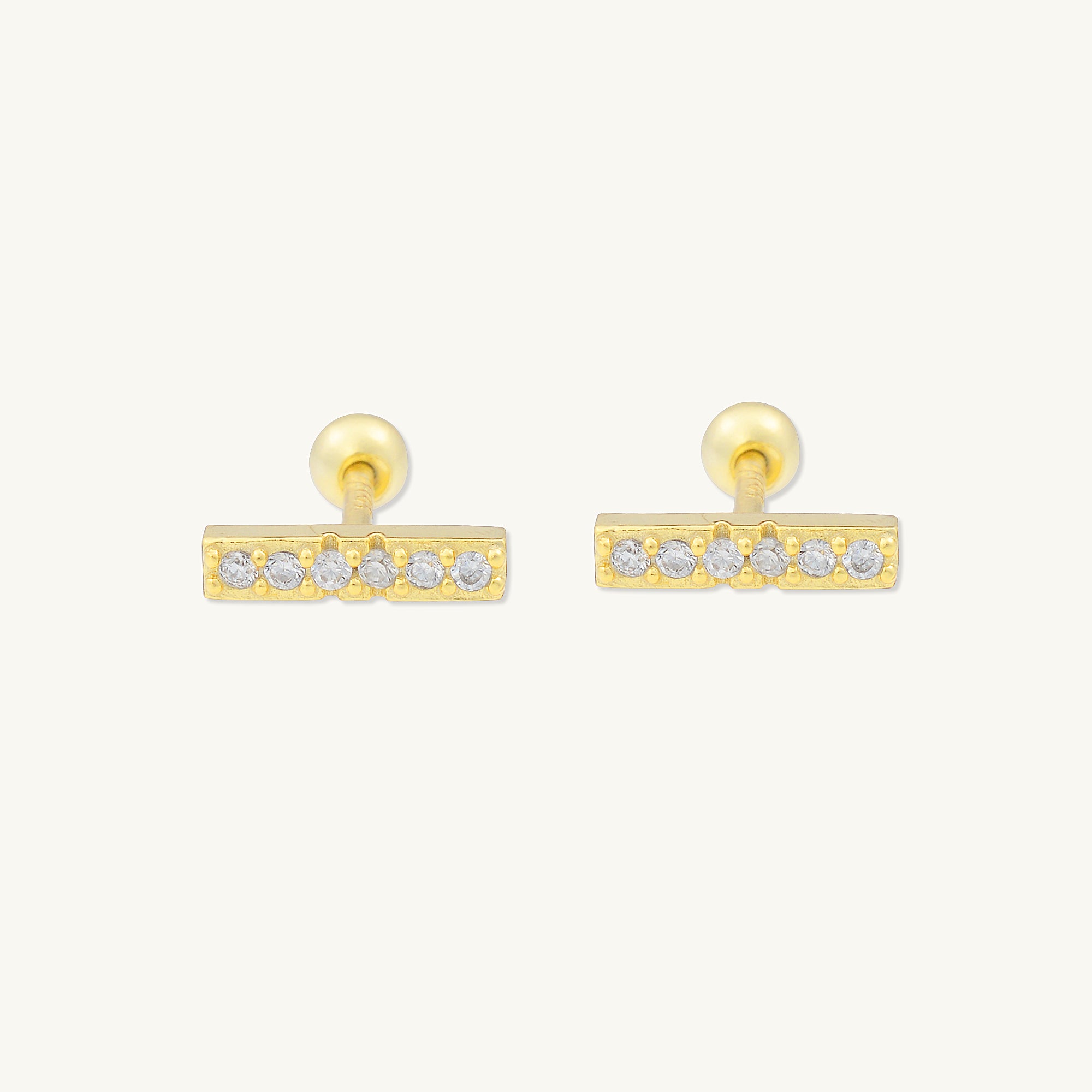 Bar Sapphire Barbell Stud Cartilage Earrings
