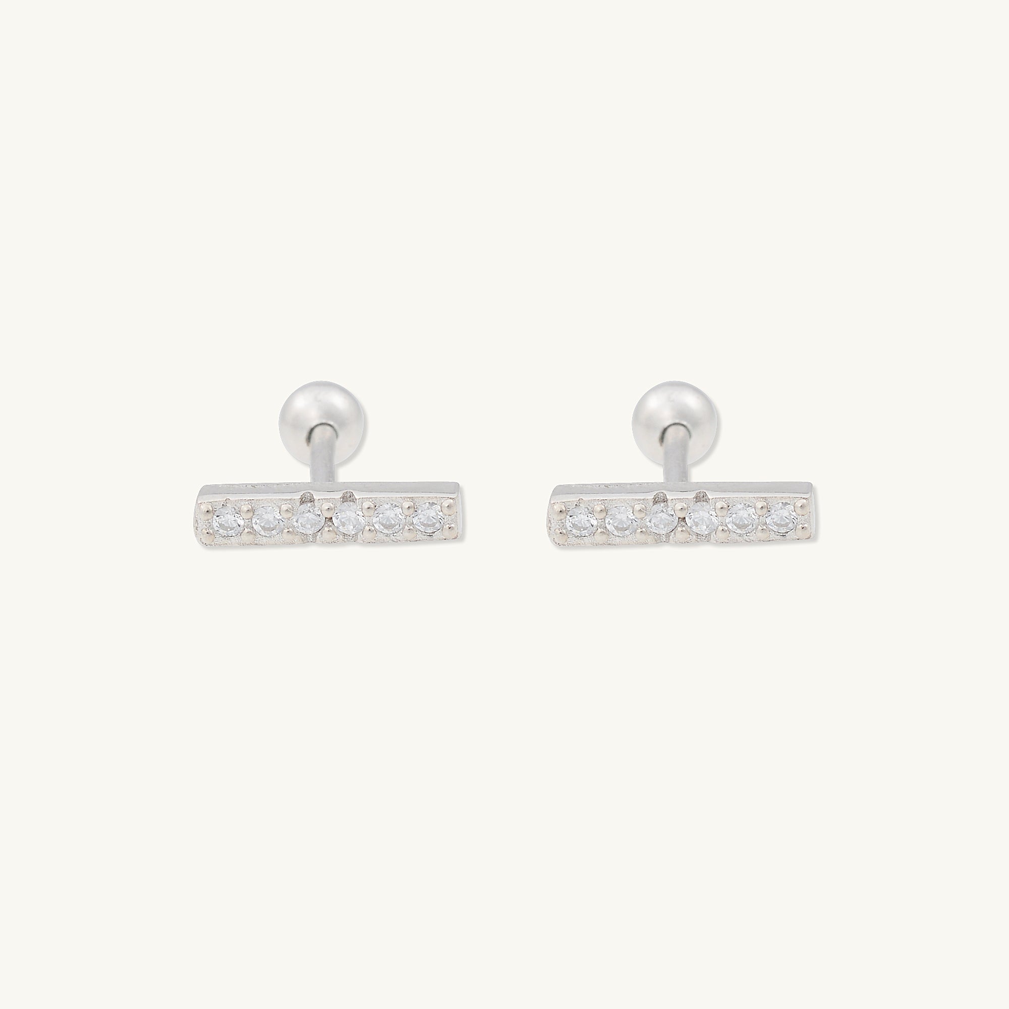 Bar Sapphire Barbell Stud Cartilage Earrings