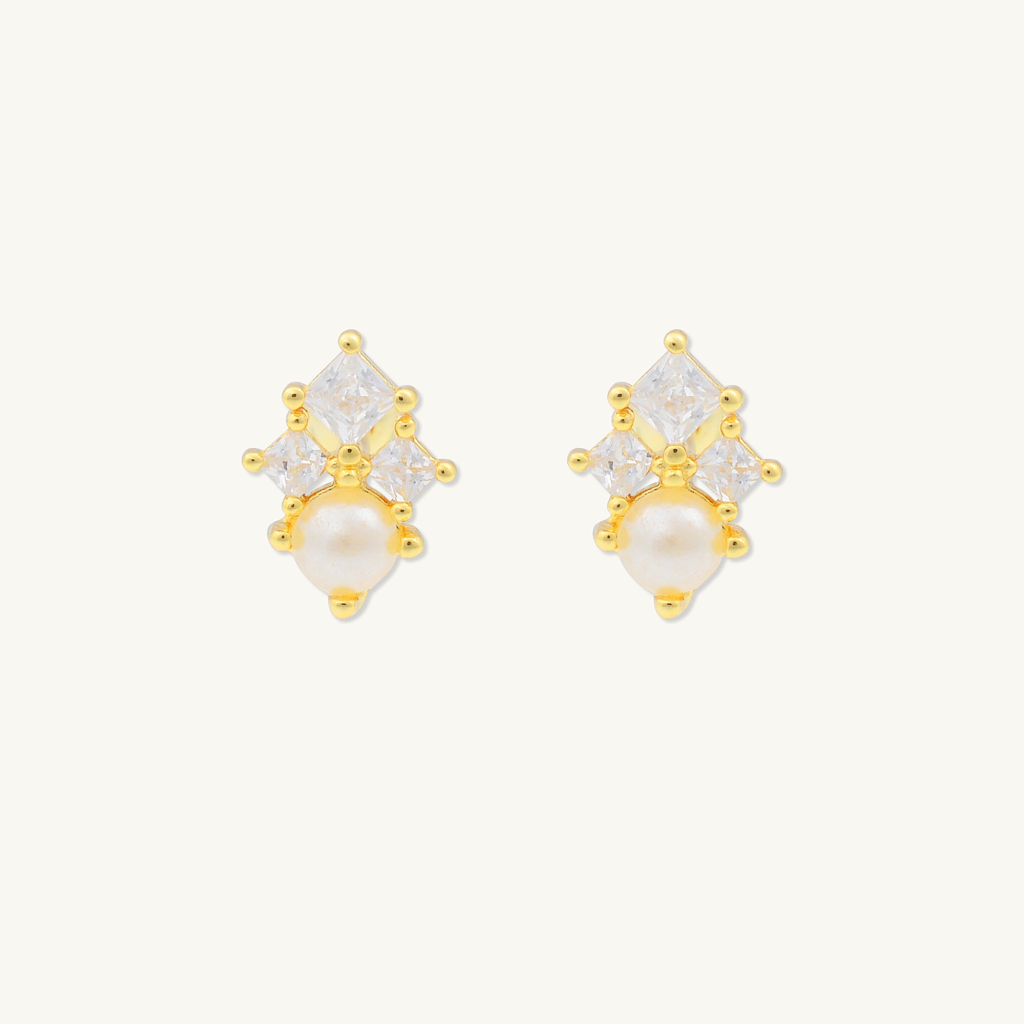 Lotus Pearl Barbell Stud Cartilage Earrings