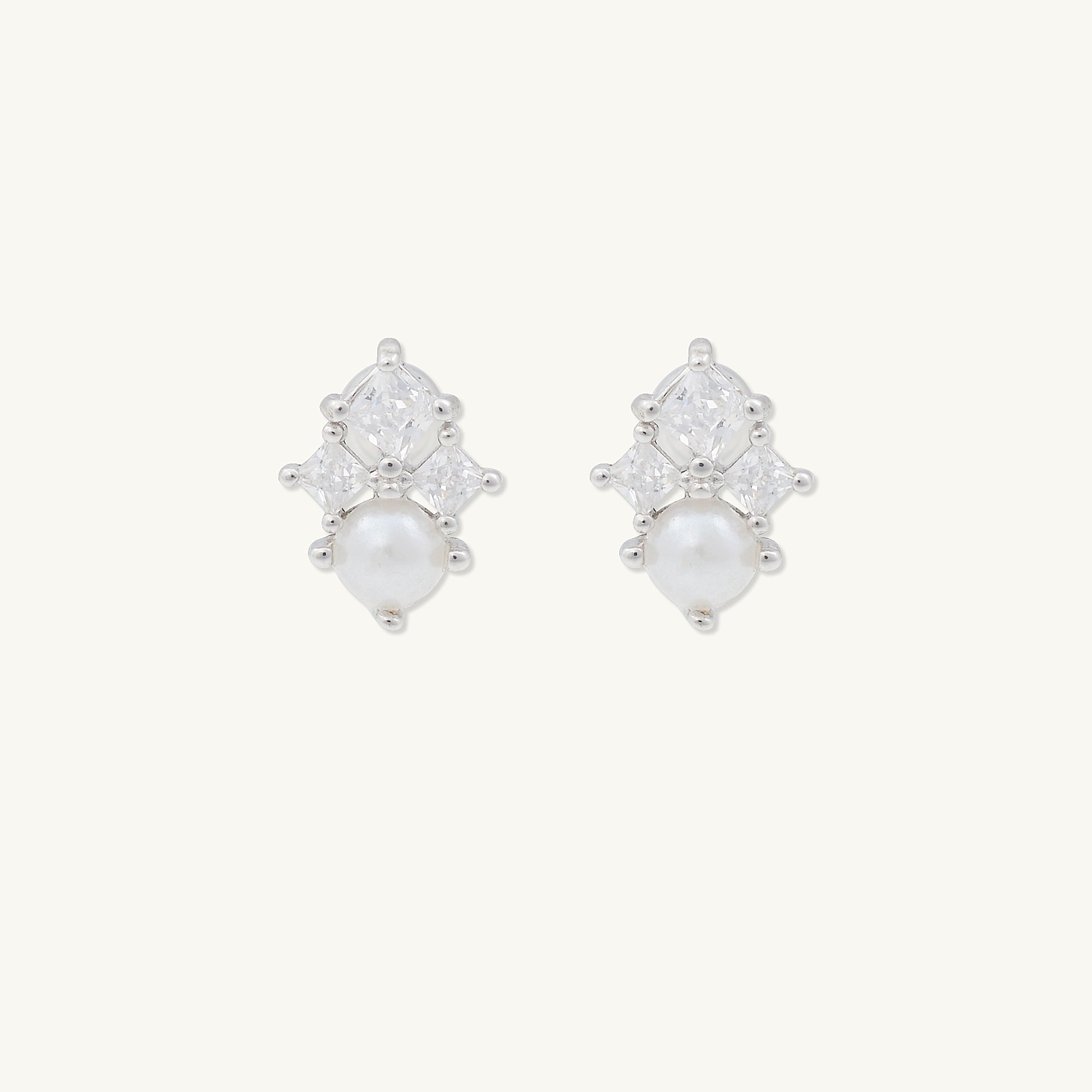 Lotus Pearl Barbell Stud Cartilage Earrings