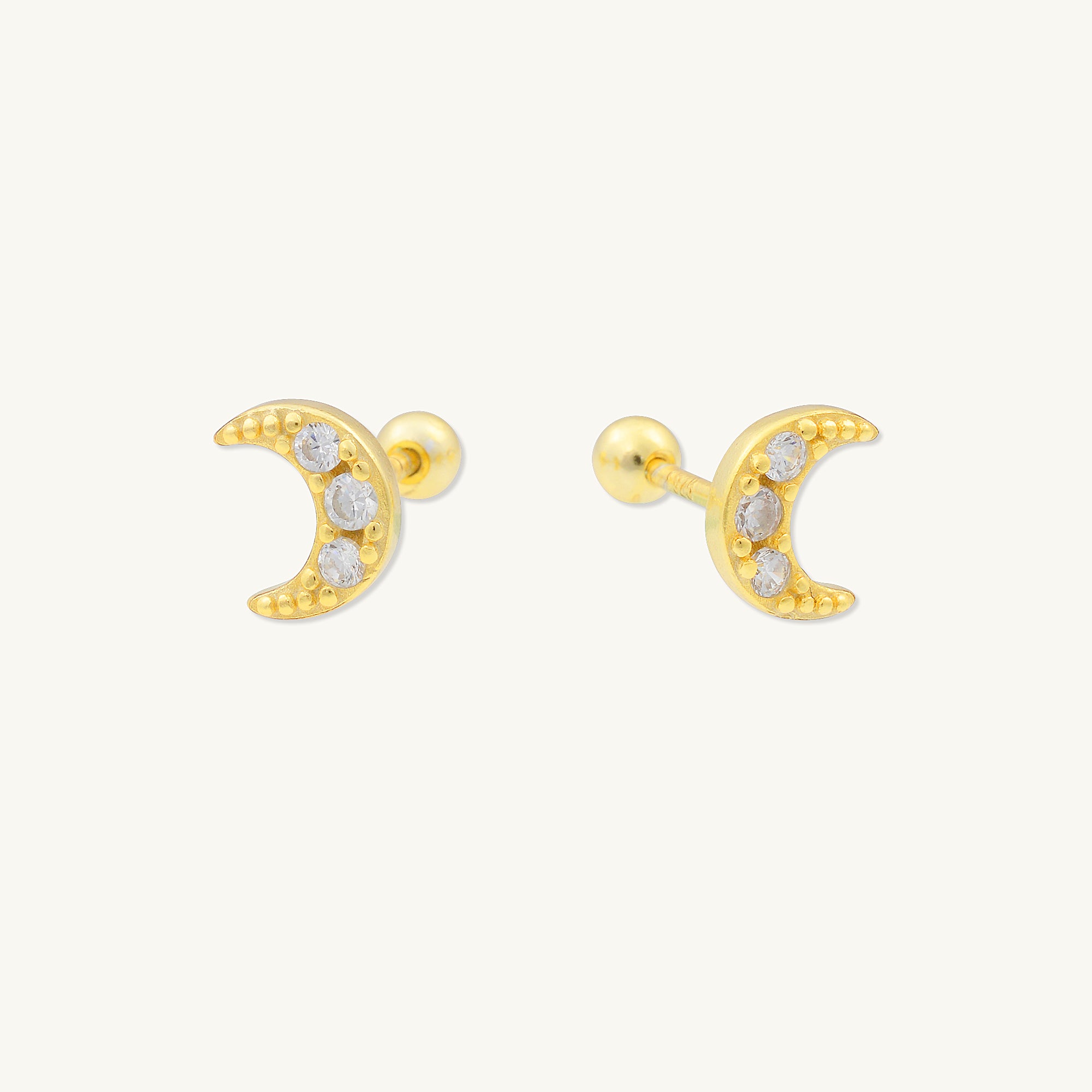 Moon Sapphire Barbell Stud Cartilage Earrings