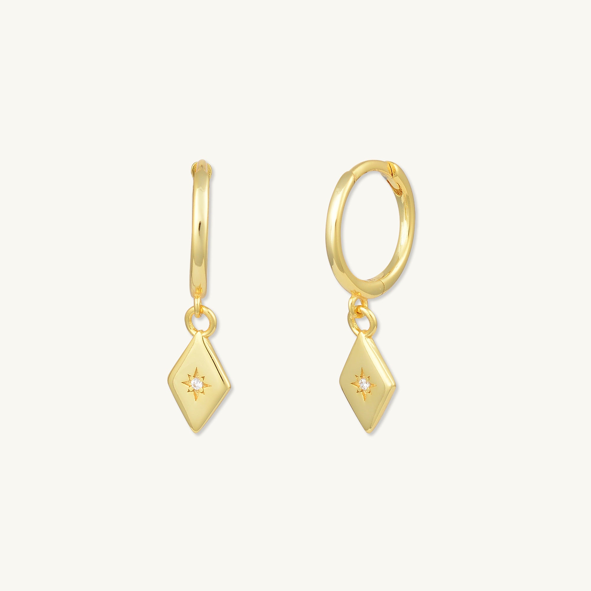North Star Huggie Hoop Earrings