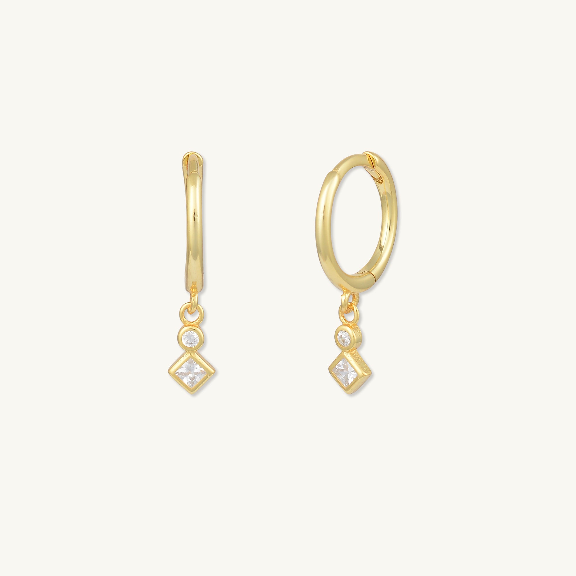 Sapphire Drop Huggie Earrings