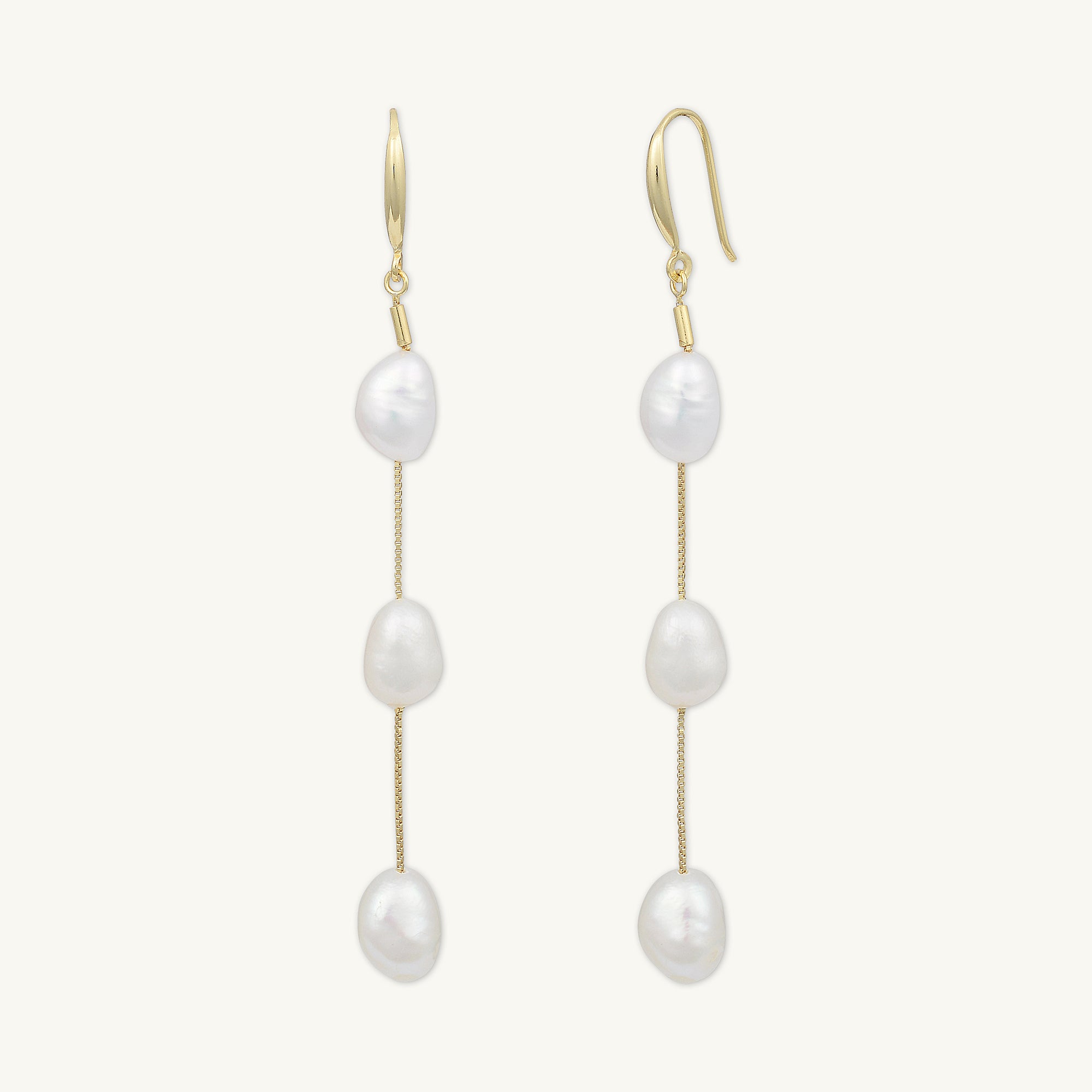 Long Drop Baroque Pearl Earrings