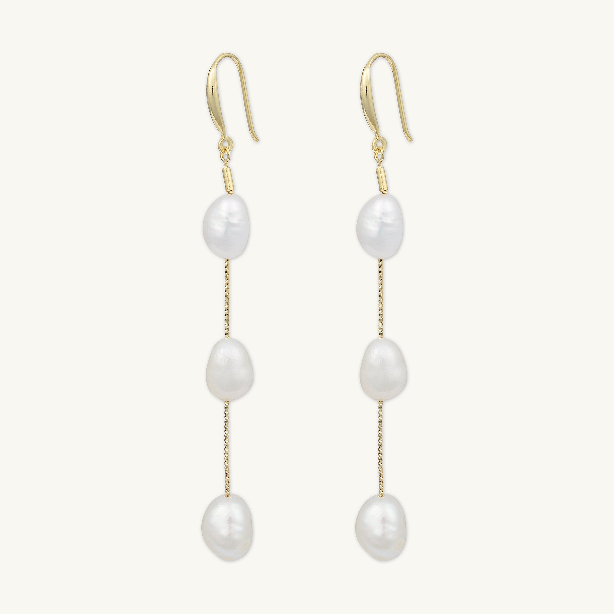 Long Drop Baroque Pearl Earrings