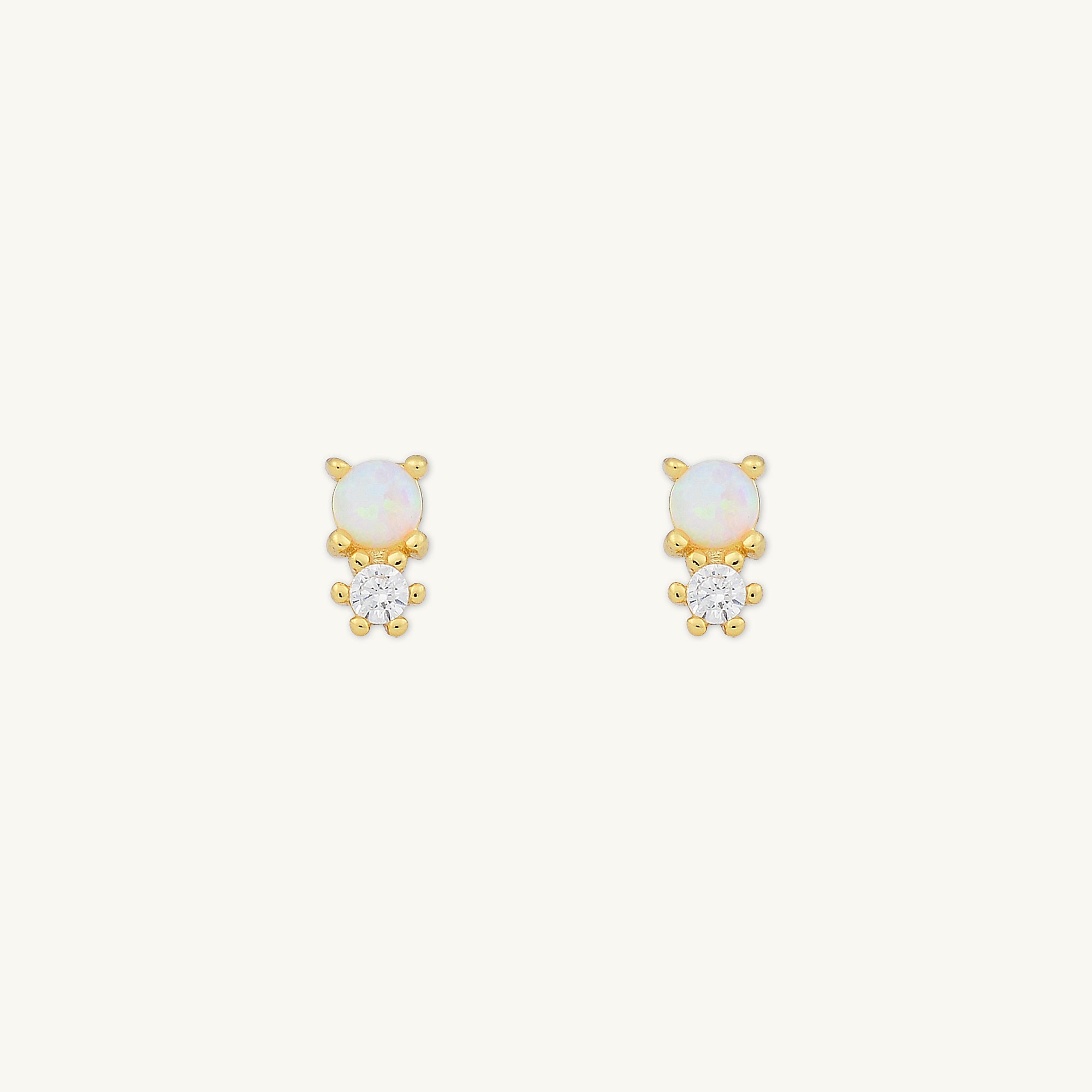 Opal Sapphire Stud Earrings
