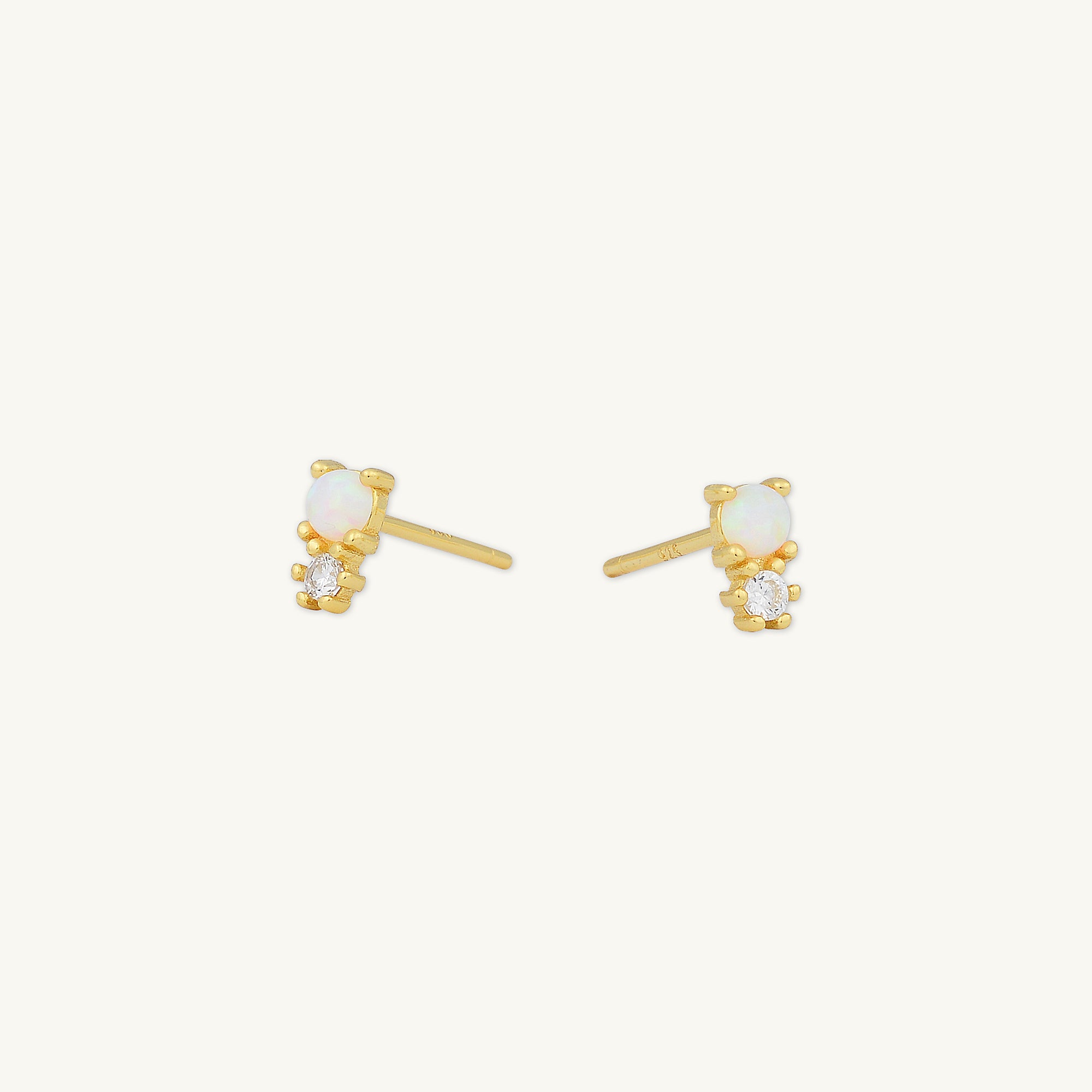 Opal Sapphire Stud Earrings