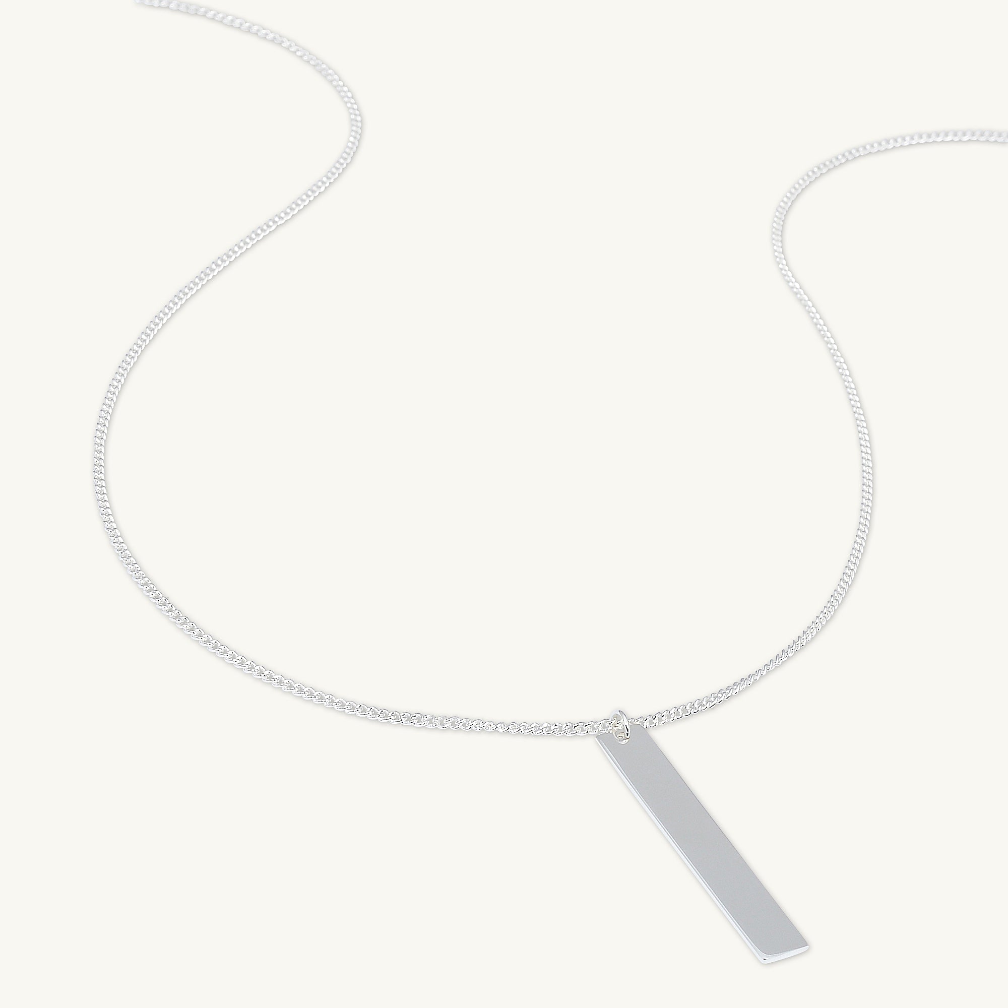 Engraved Personalised Vertical Bar Necklace