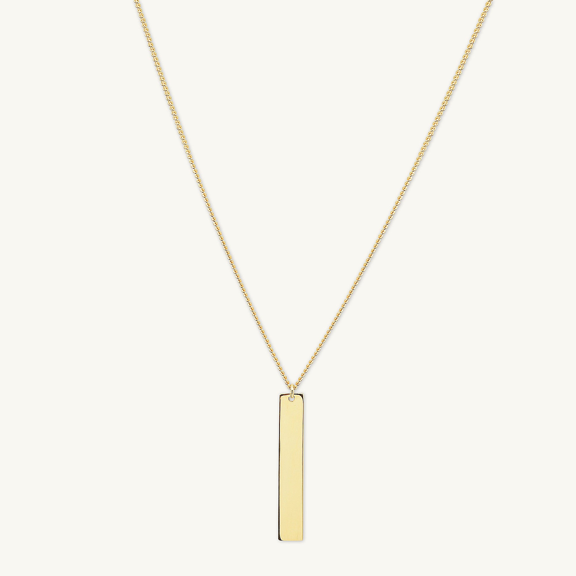 Engraved Personalised Vertical Bar Necklace