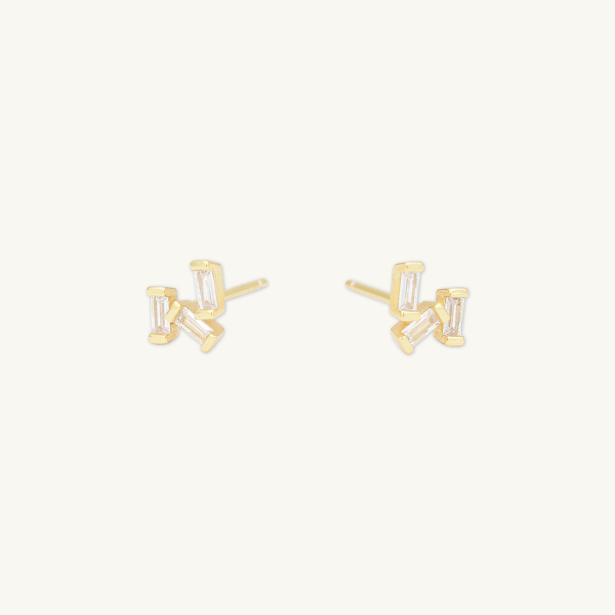 Sapphire Trio Baguette Earrings