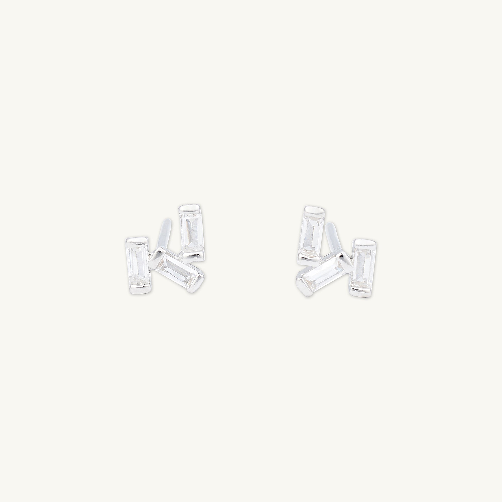 Sapphire Trio Baguette Earrings