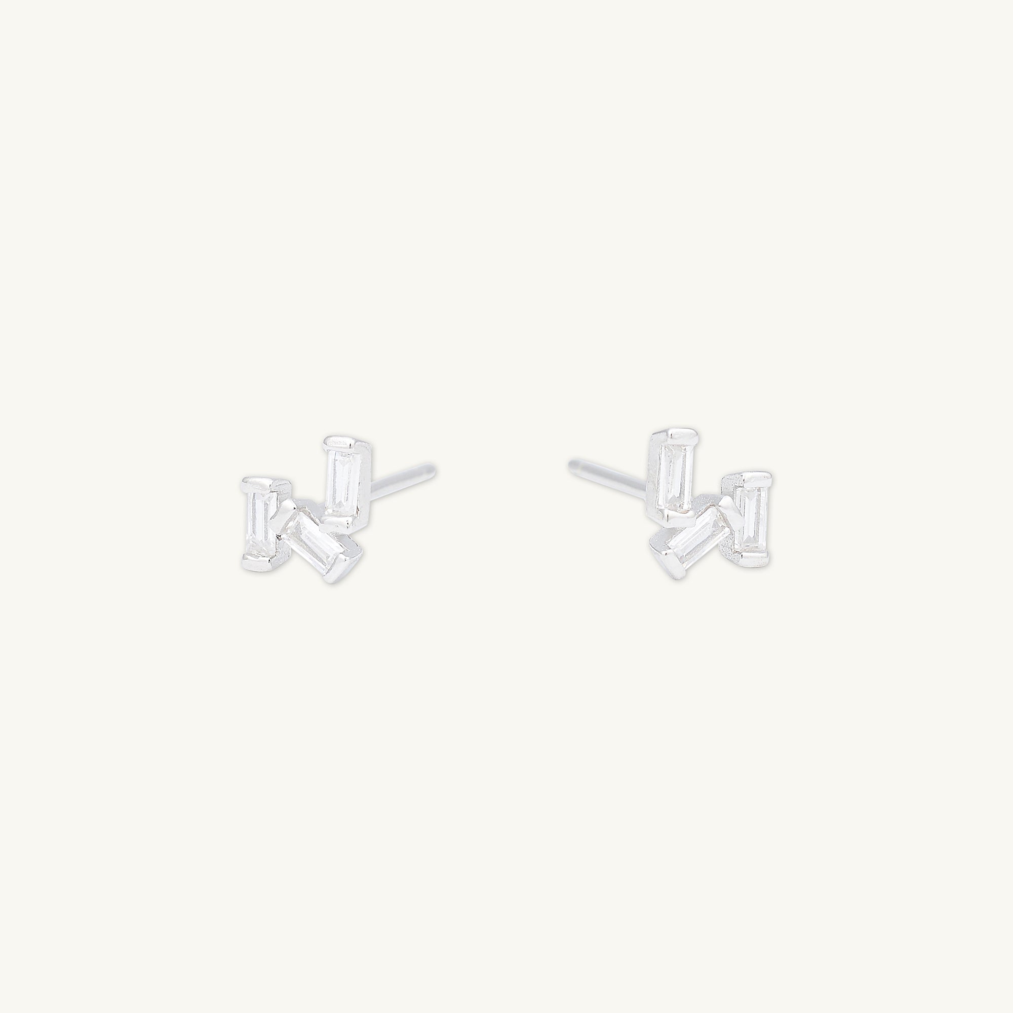 Sapphire Trio Baguette Earrings