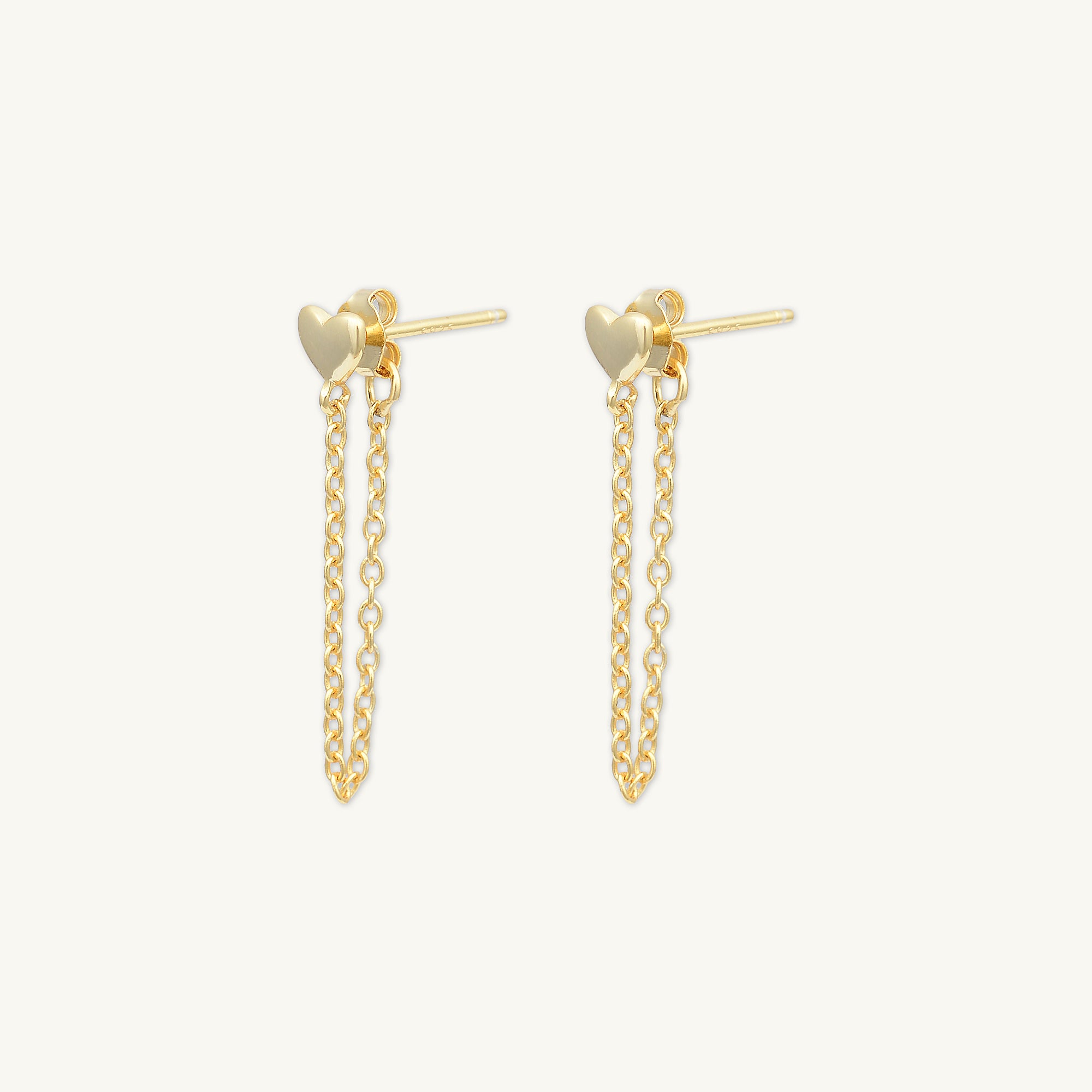 Heart Dangle Chain Earrings