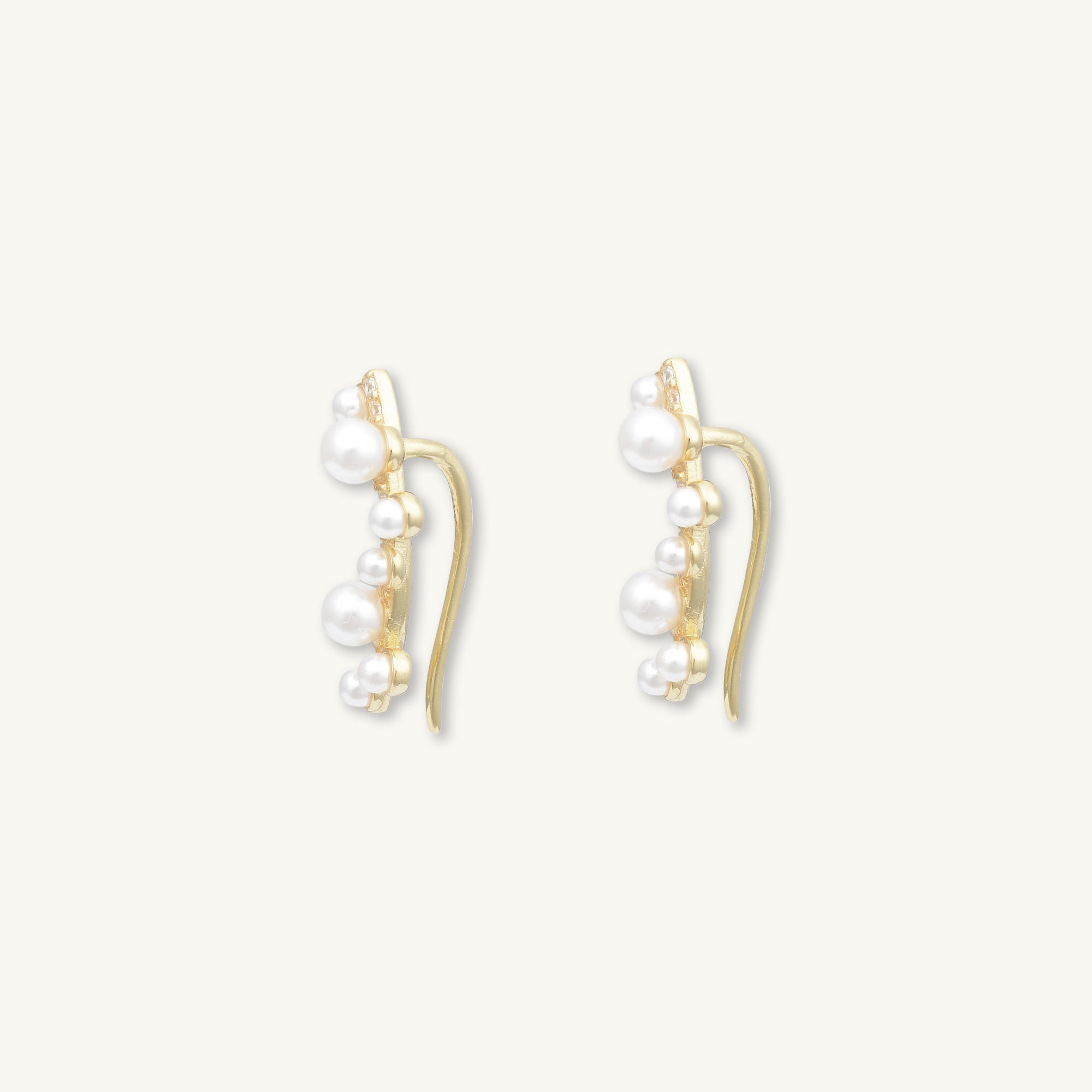Pearl Climber Hook Earrings