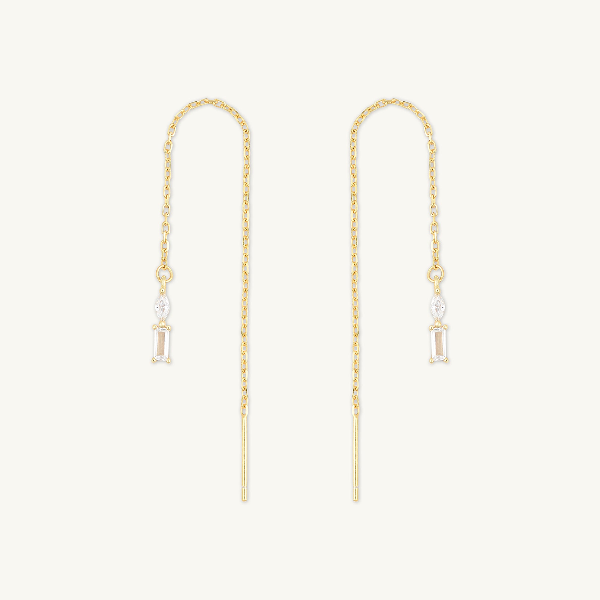 Marquise Sapphire Threader Earrings