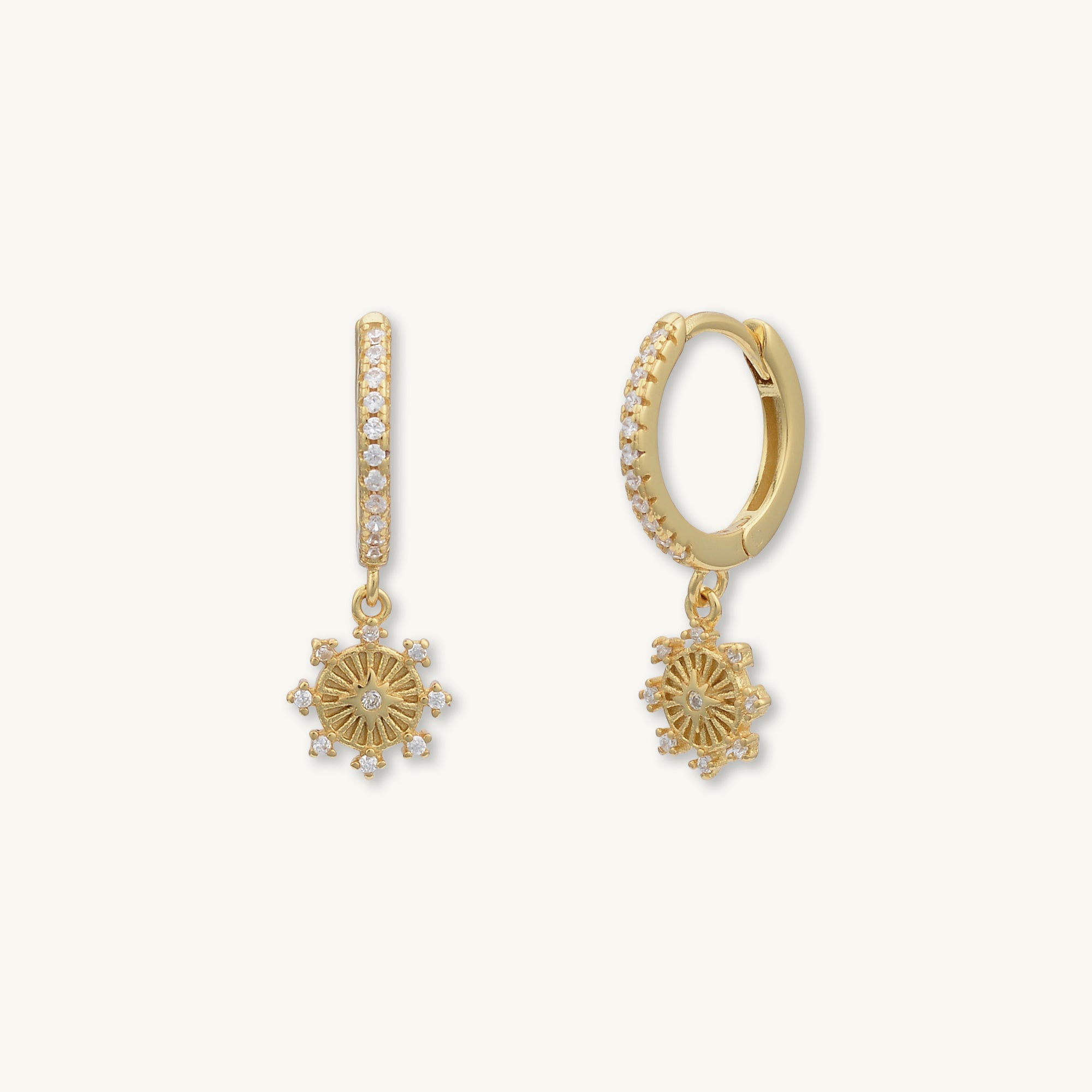 Boho Starburst Huggie Hoop Earrings