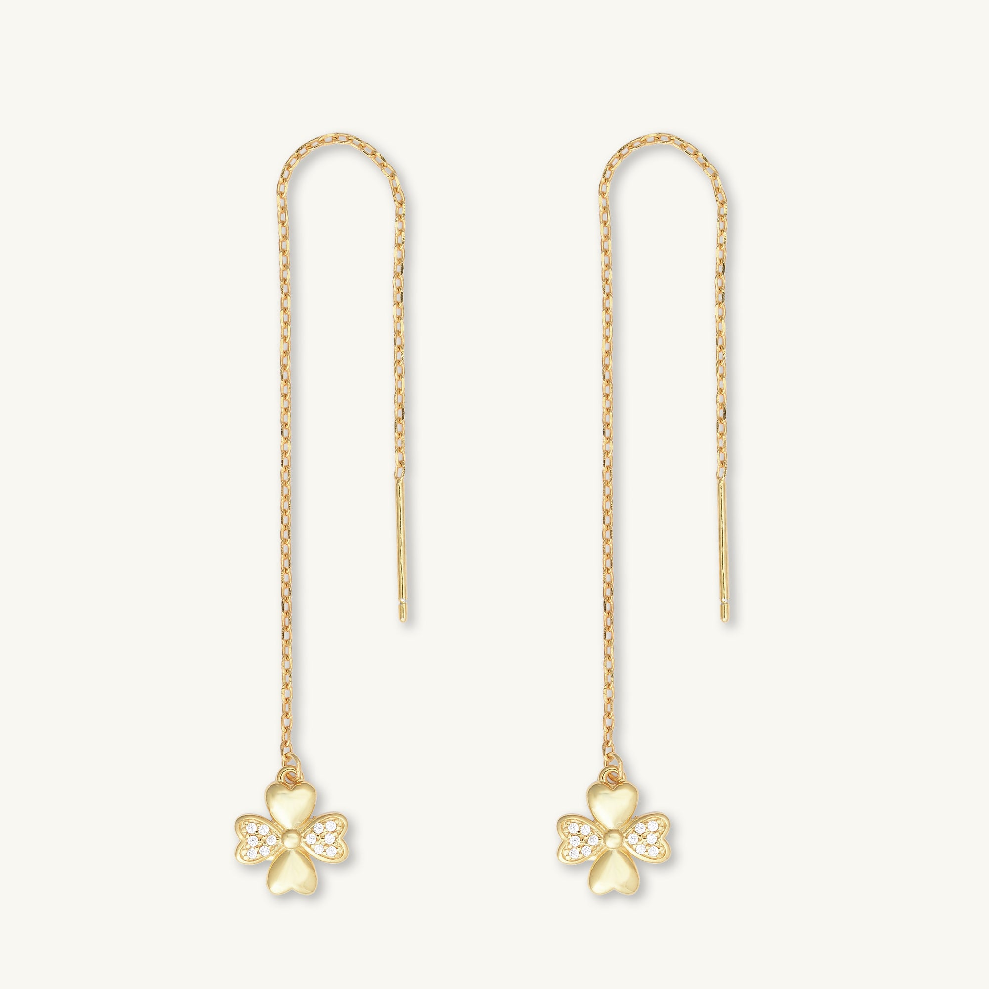 Clover Sapphire Threader Earrings