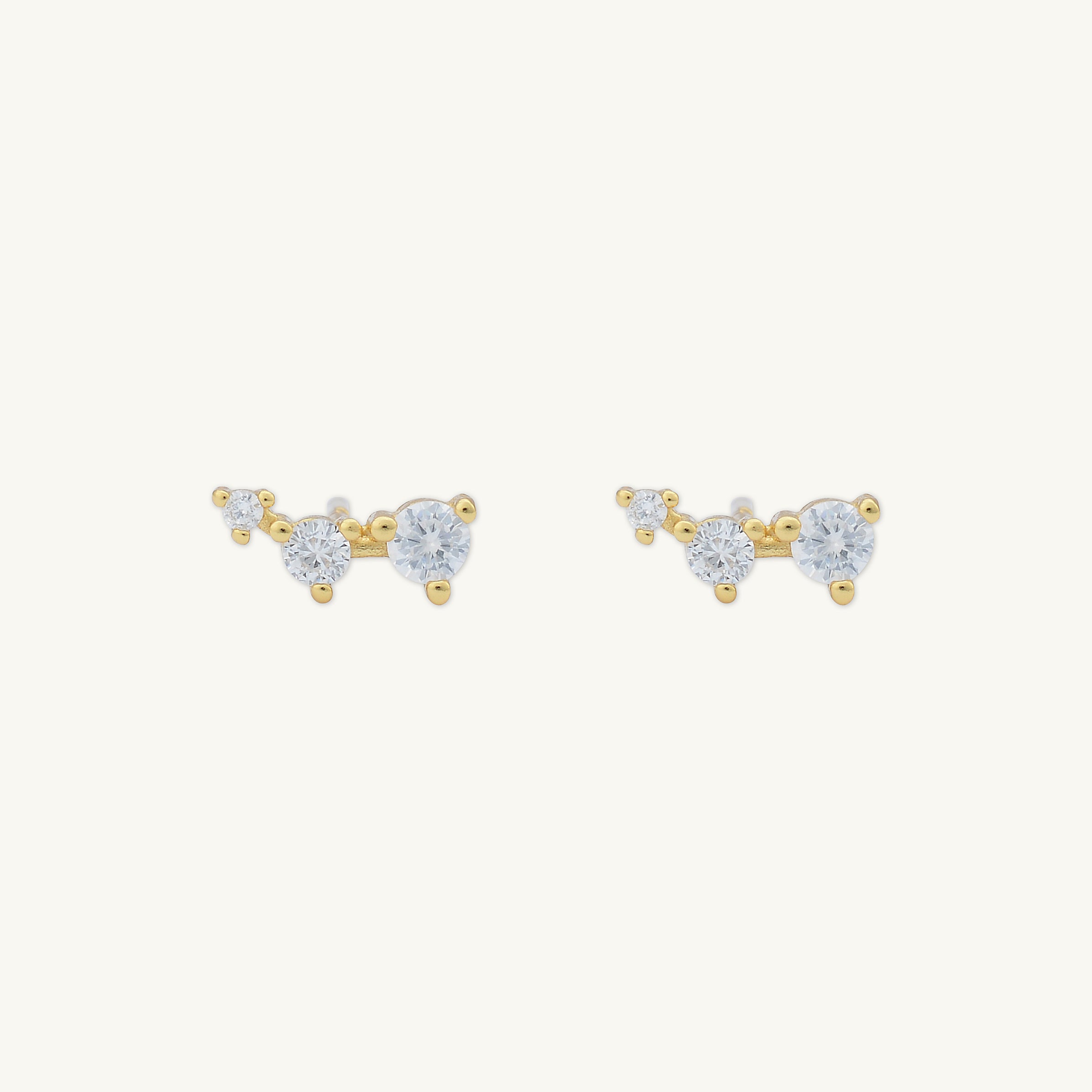 Trio Sapphire Stud Earrings