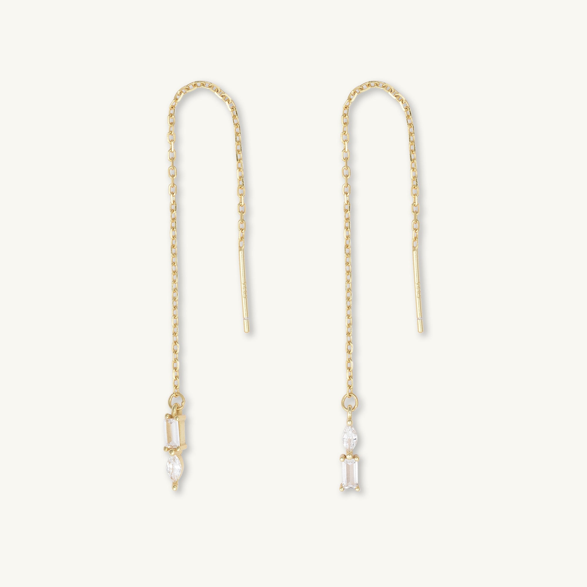 Marquise Sapphire Threader Earrings