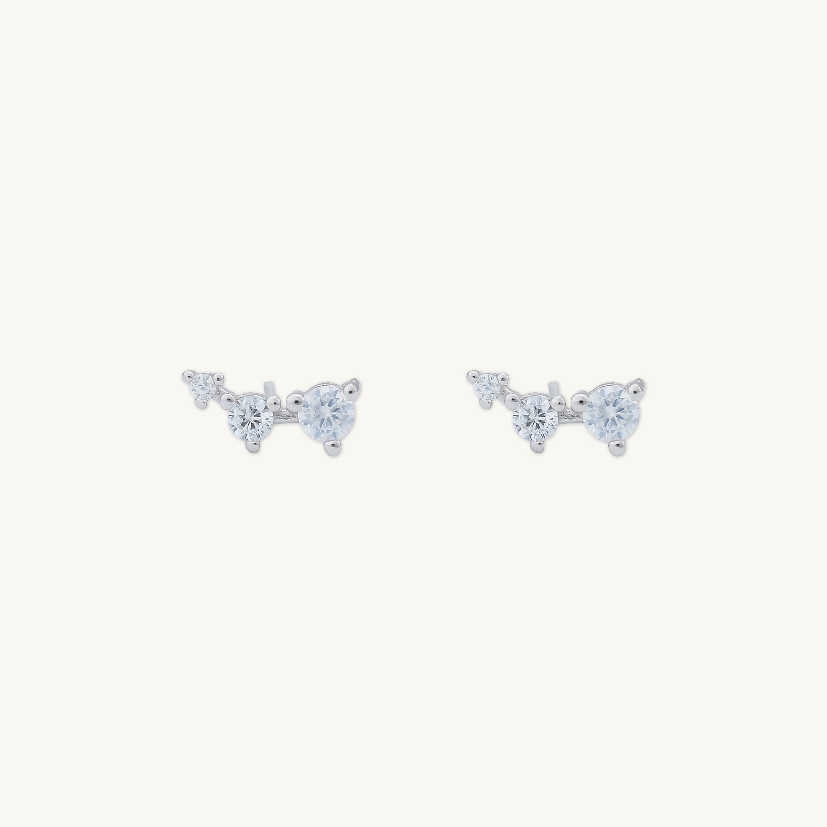 Trio Sapphire Stud Earrings