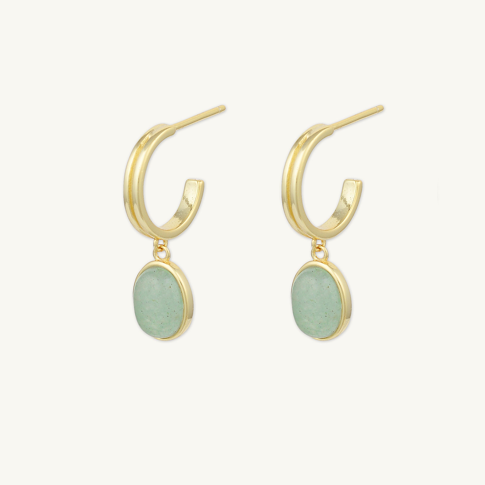 Sage Green Jade Hoop Earrings