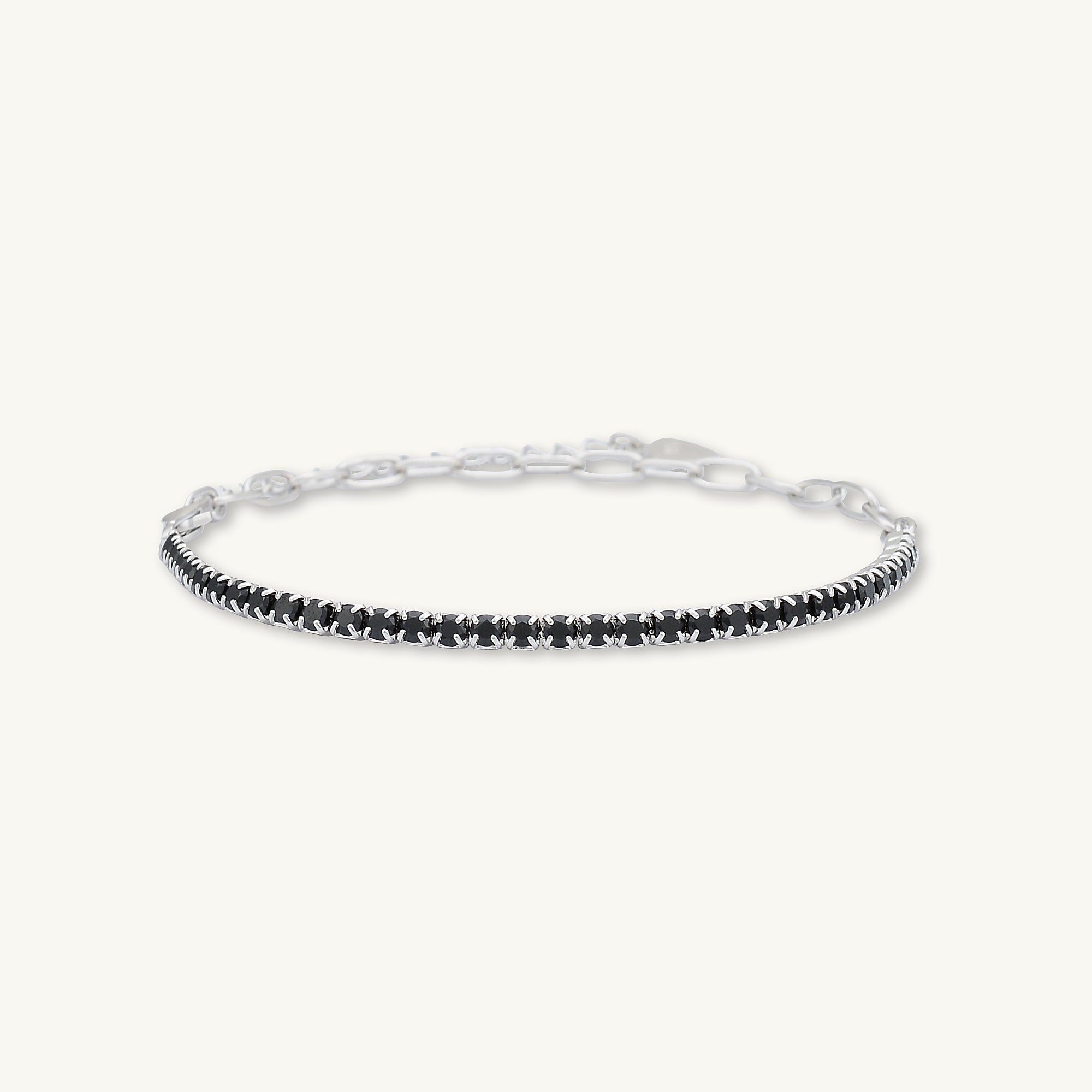 Black Tennis Link Chain Bracelet