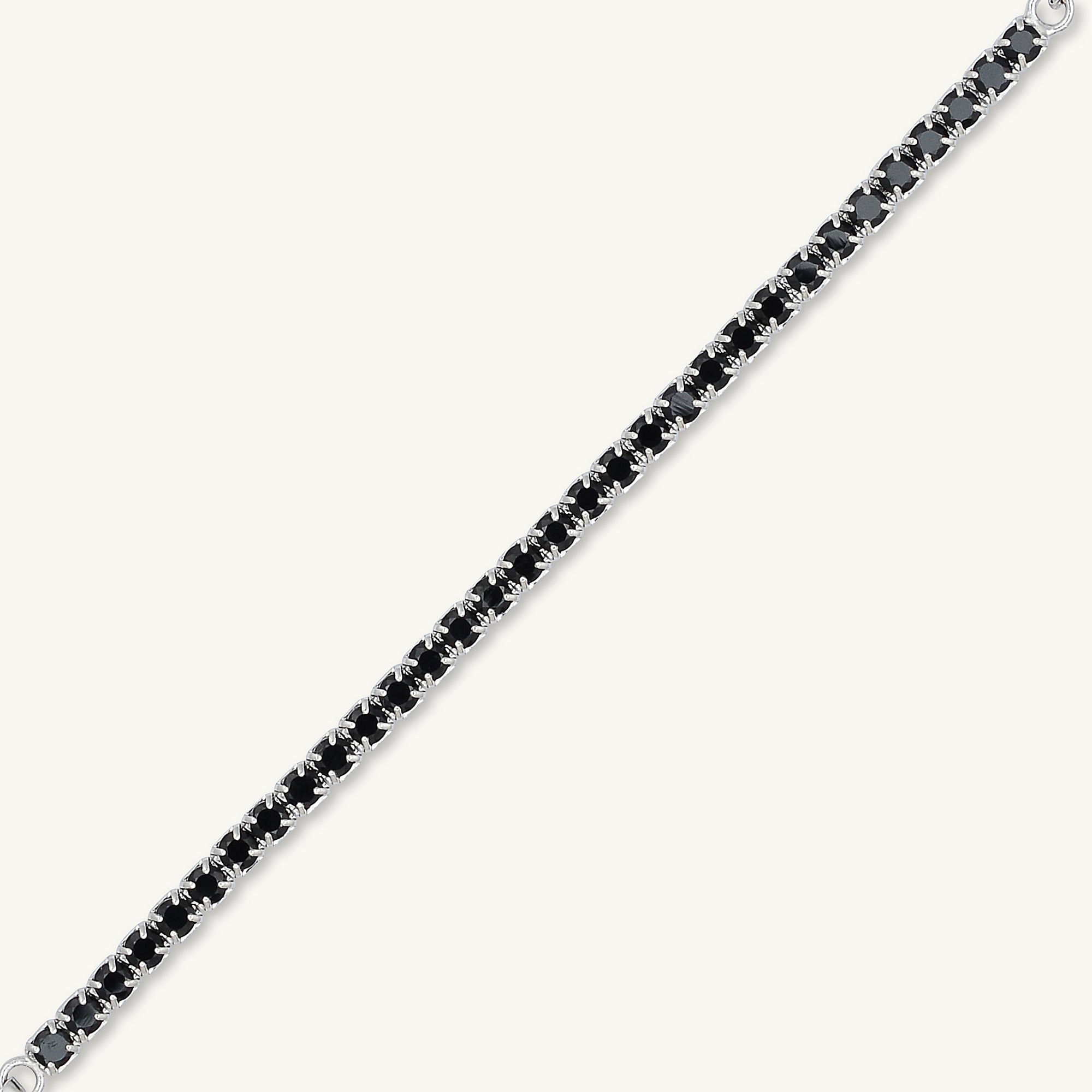 Black Tennis Link Chain Bracelet