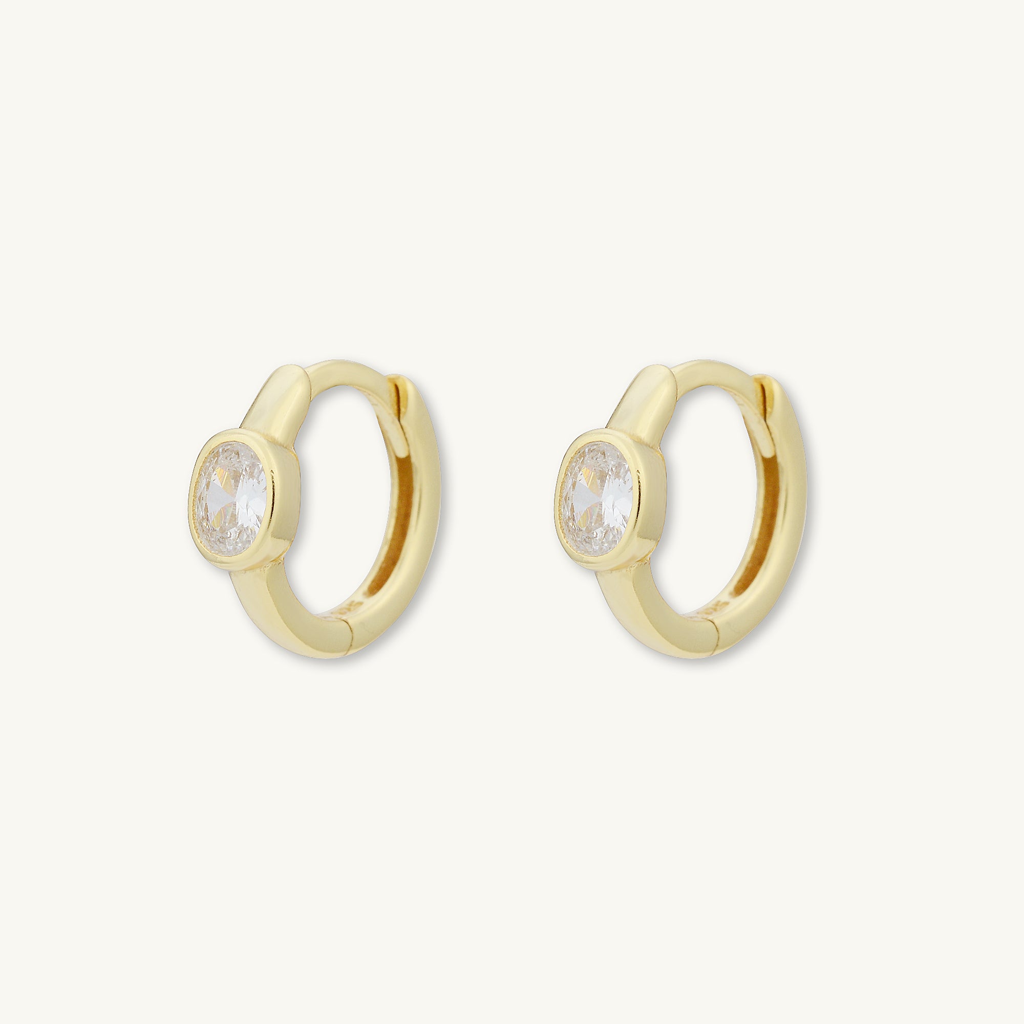 Oval Sapphire Huggie Earrings
