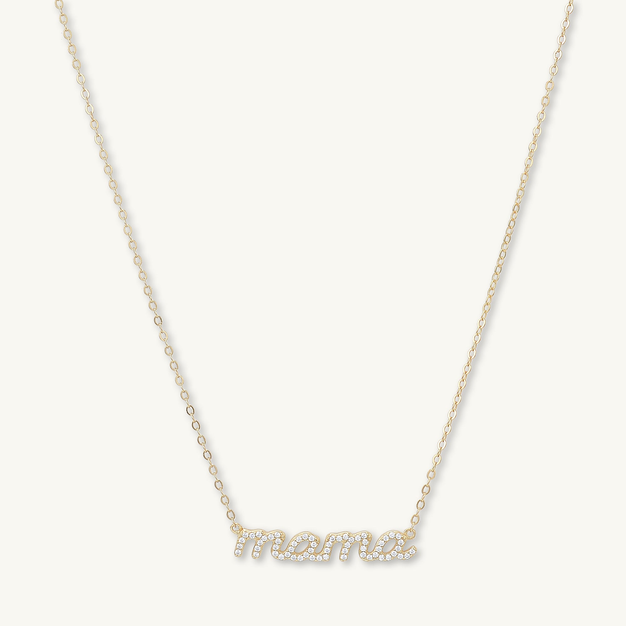 MAMA Sapphire Nameplate Necklace