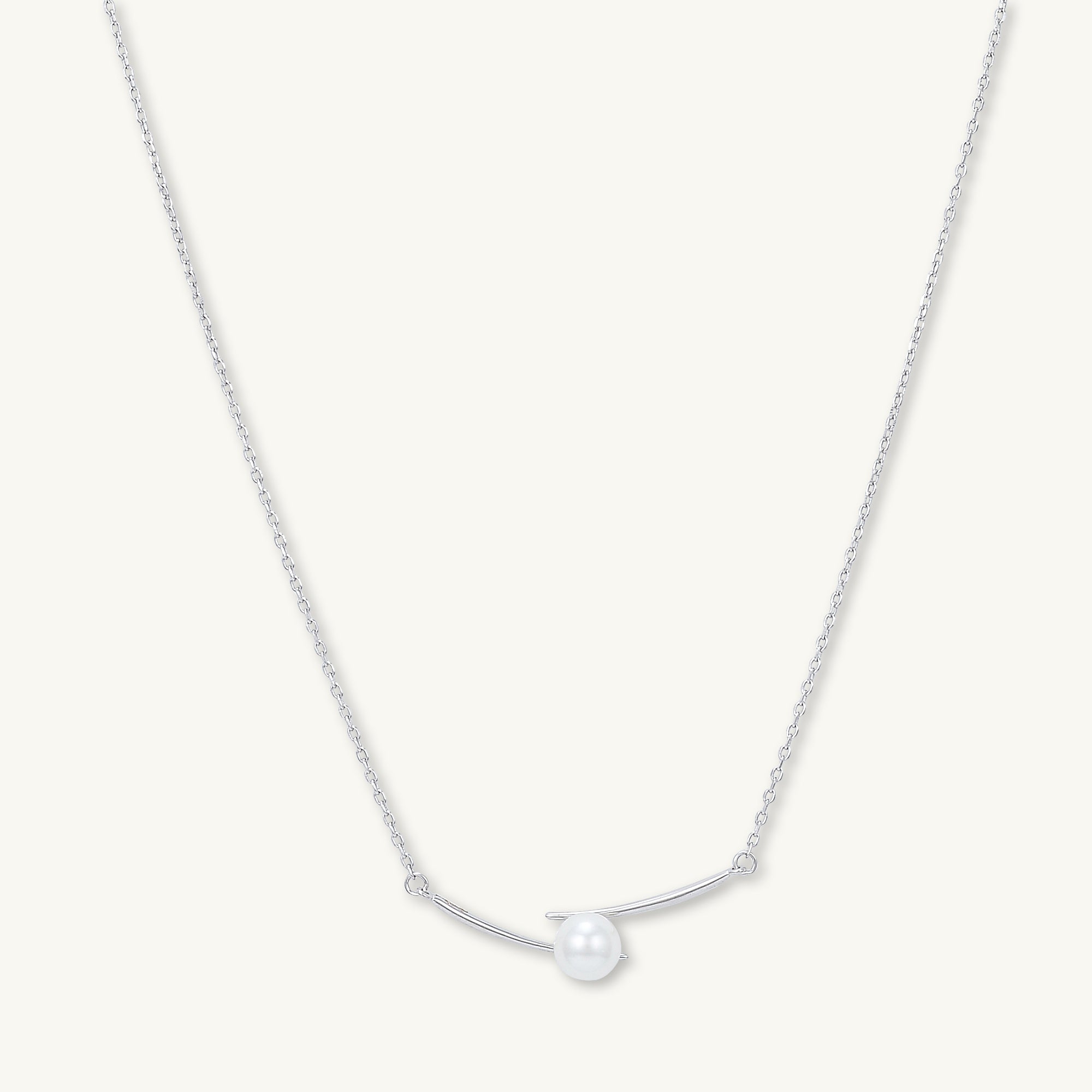 Linear Pearl Chain Necklace