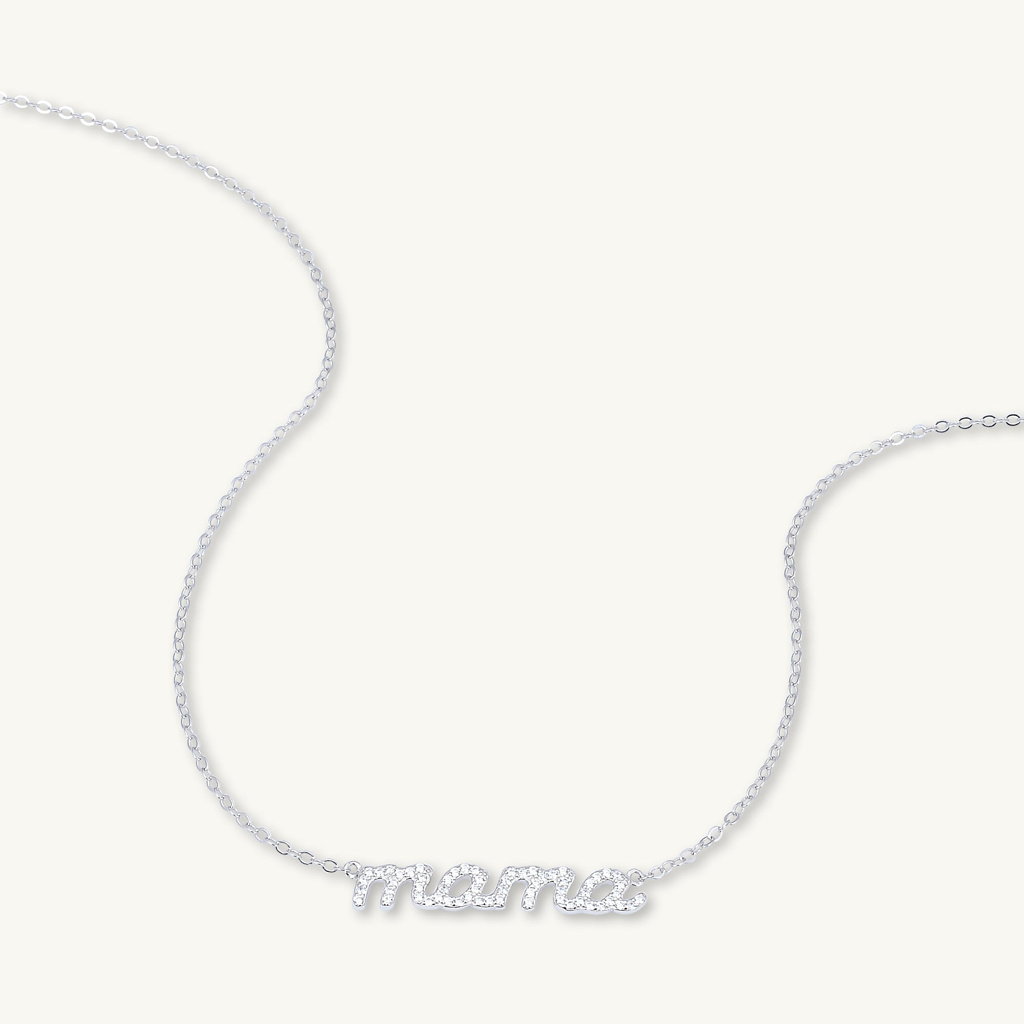 MAMA Sapphire Nameplate Necklace