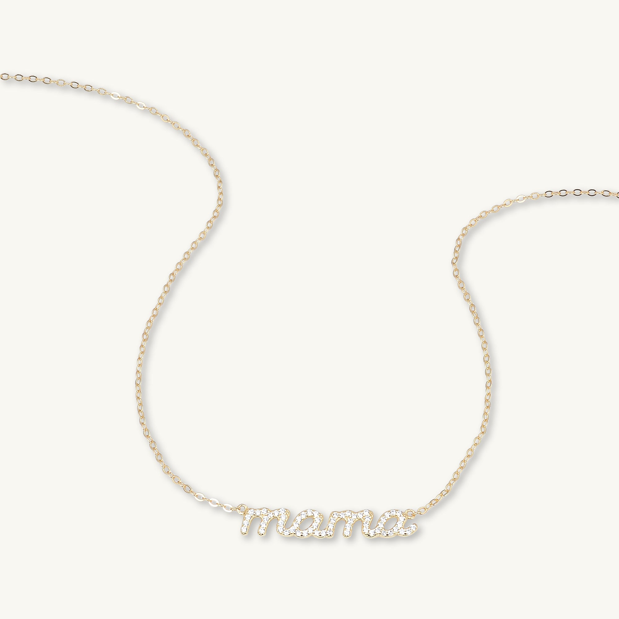 MAMA Sapphire Nameplate Necklace
