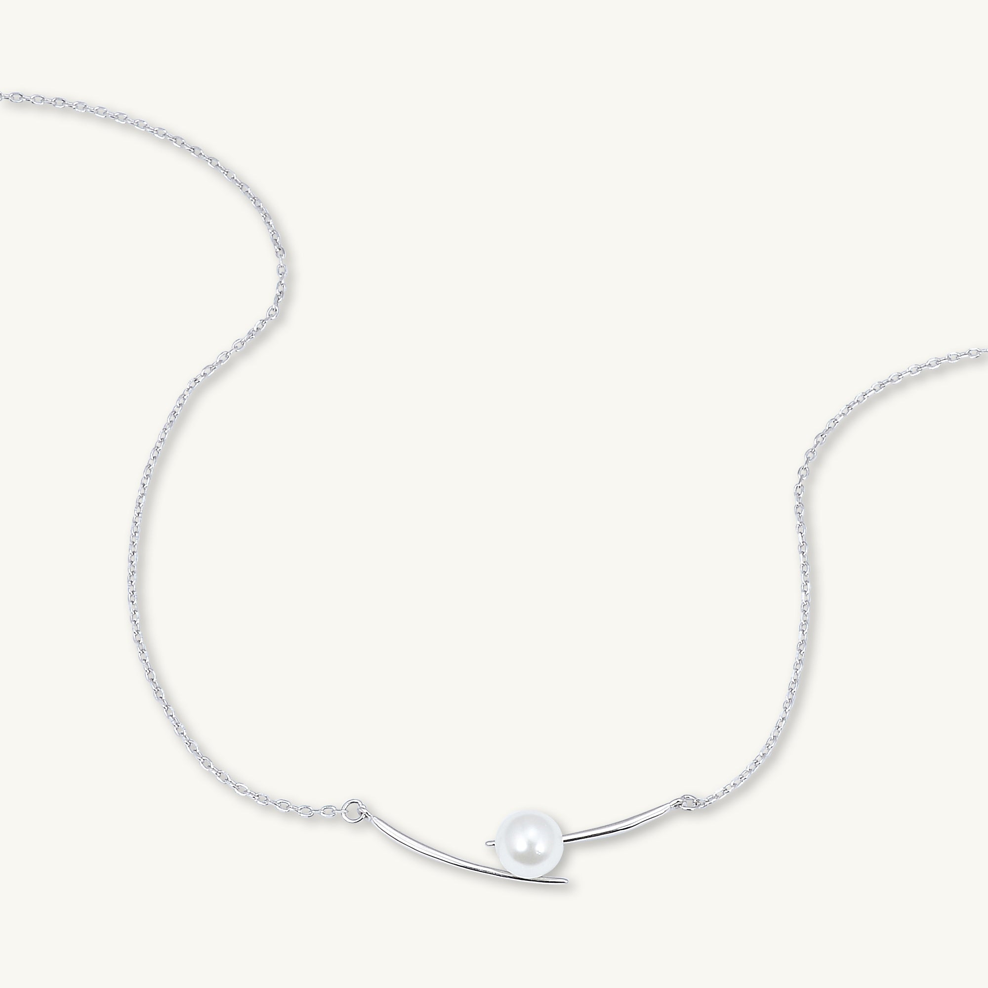 Linear Pearl Chain Necklace