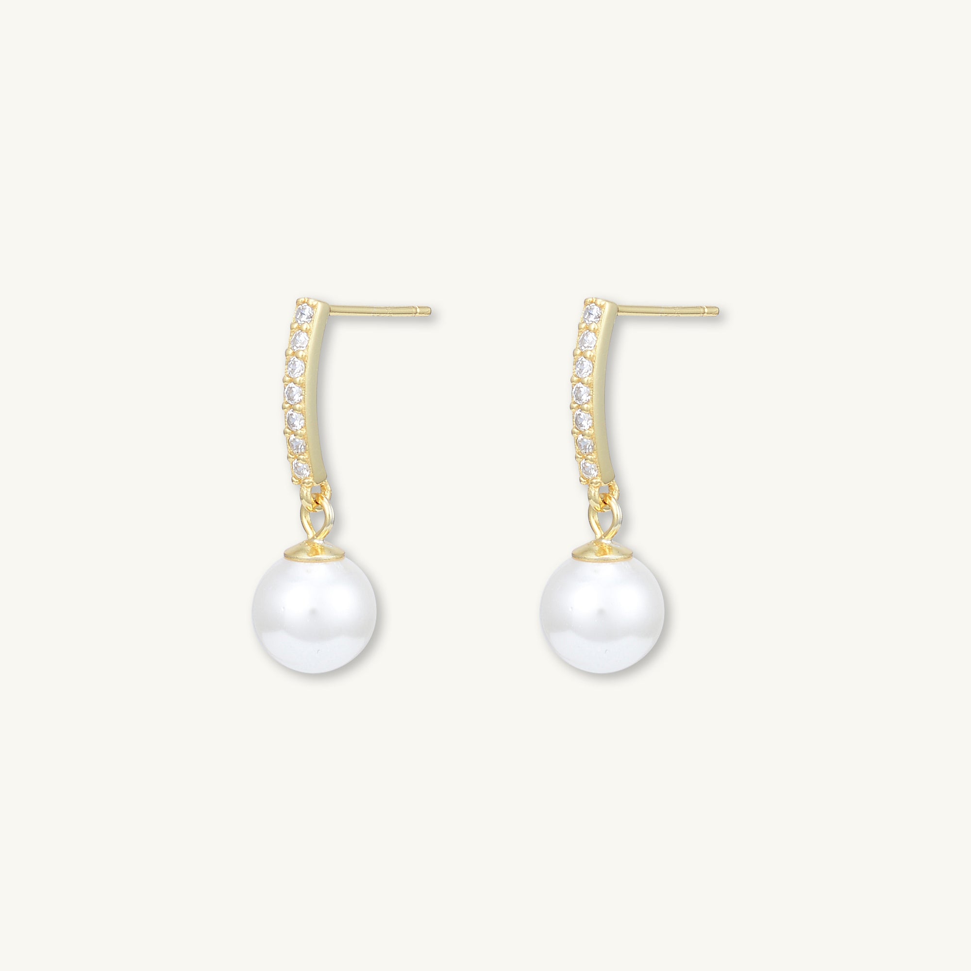 Pearl Linear Sapphire Earrings