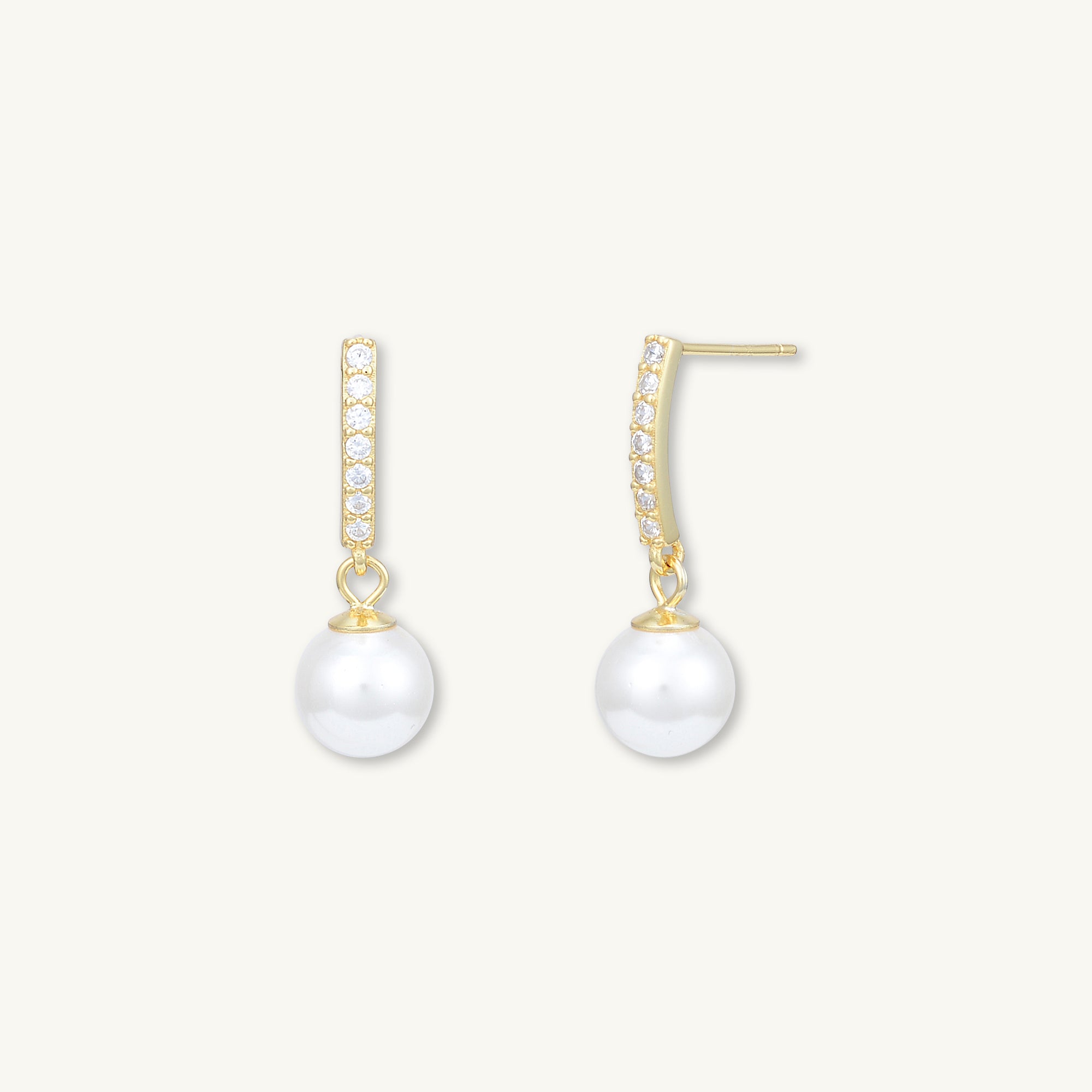 Pearl Linear Sapphire Earrings