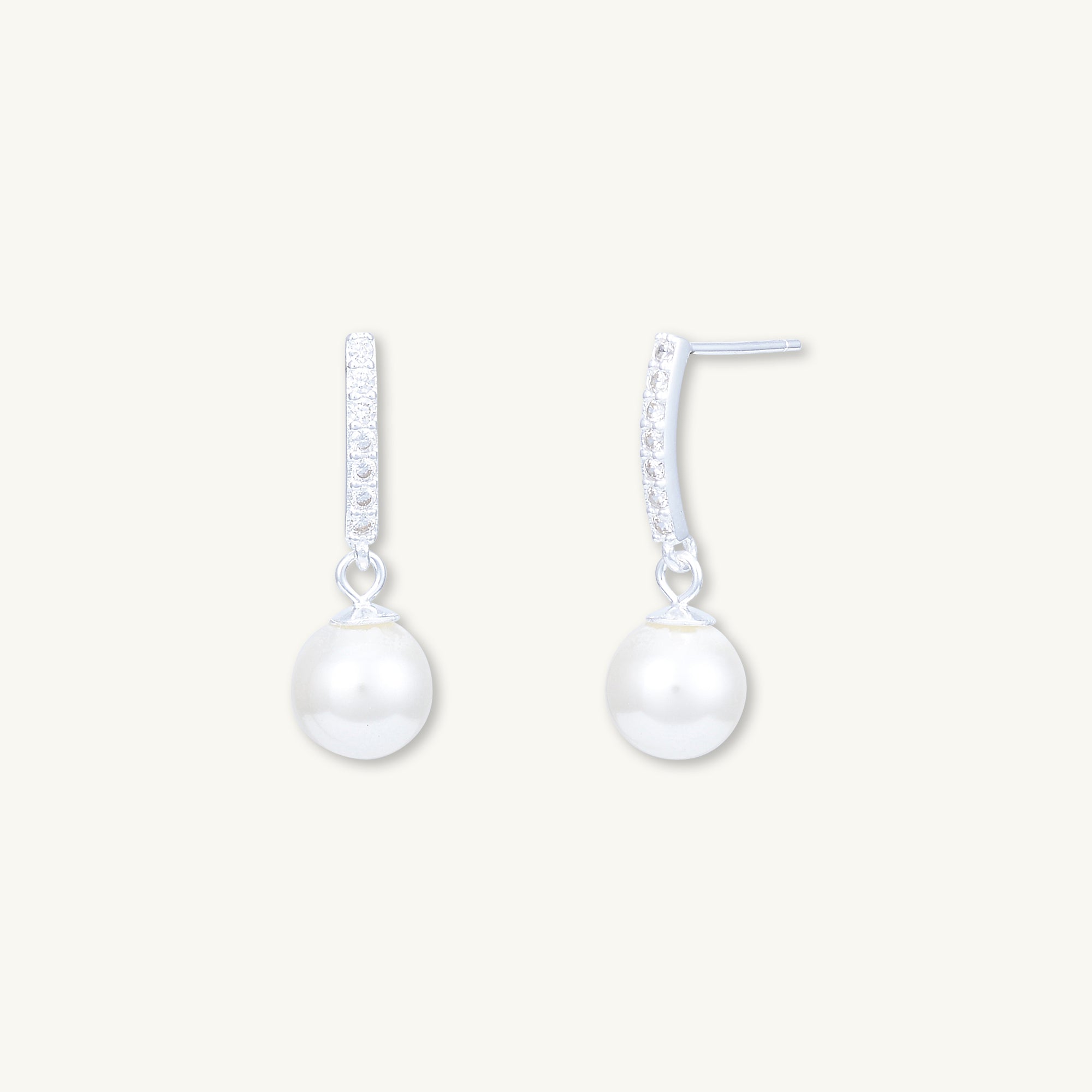 Pearl Linear Sapphire Earrings