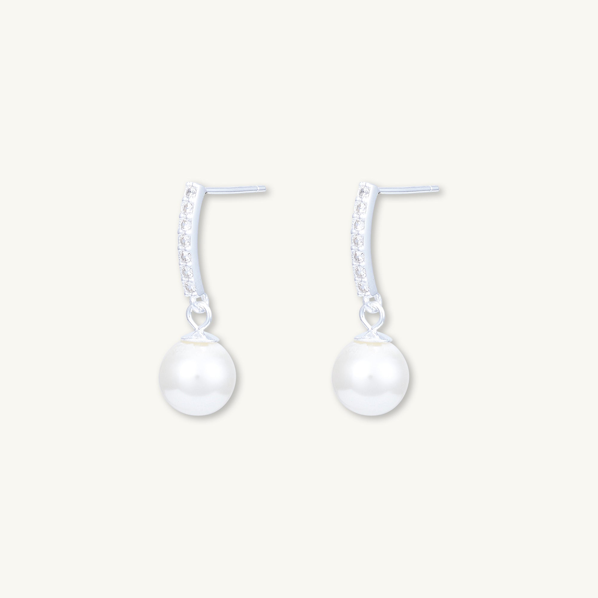 Pearl Linear Sapphire Earrings