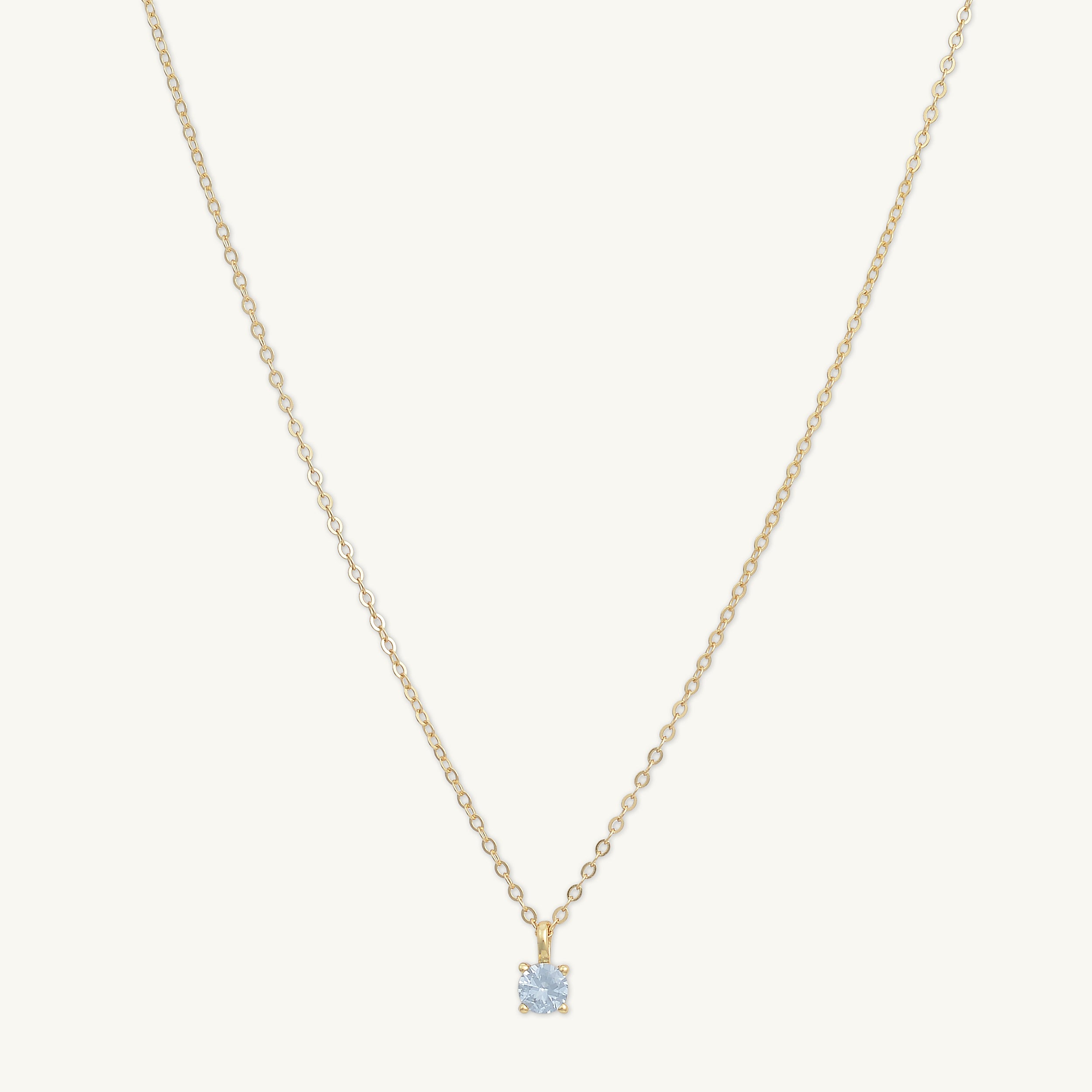 Classic Birthstone Necklace March