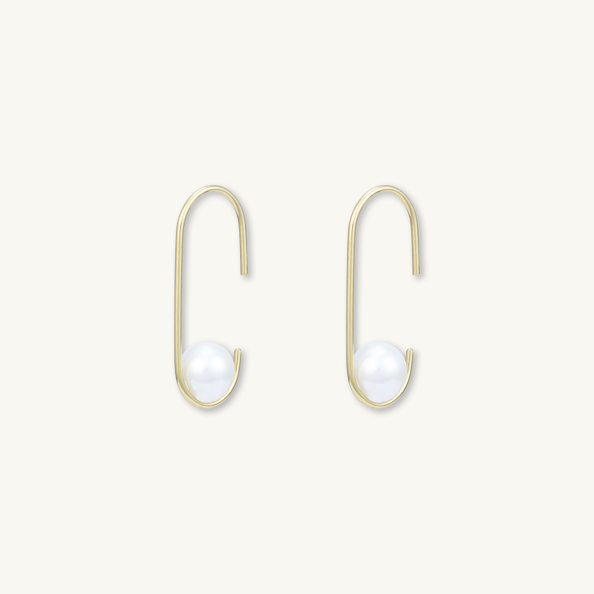 Paperclip Pearl Earrings